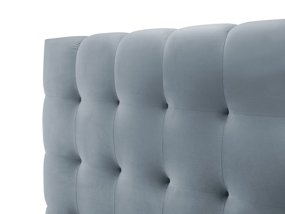 Cosmopolitan Design Stauraumbett mit Kopfteil Bali 140x200 Samt Bluvel Hellblau