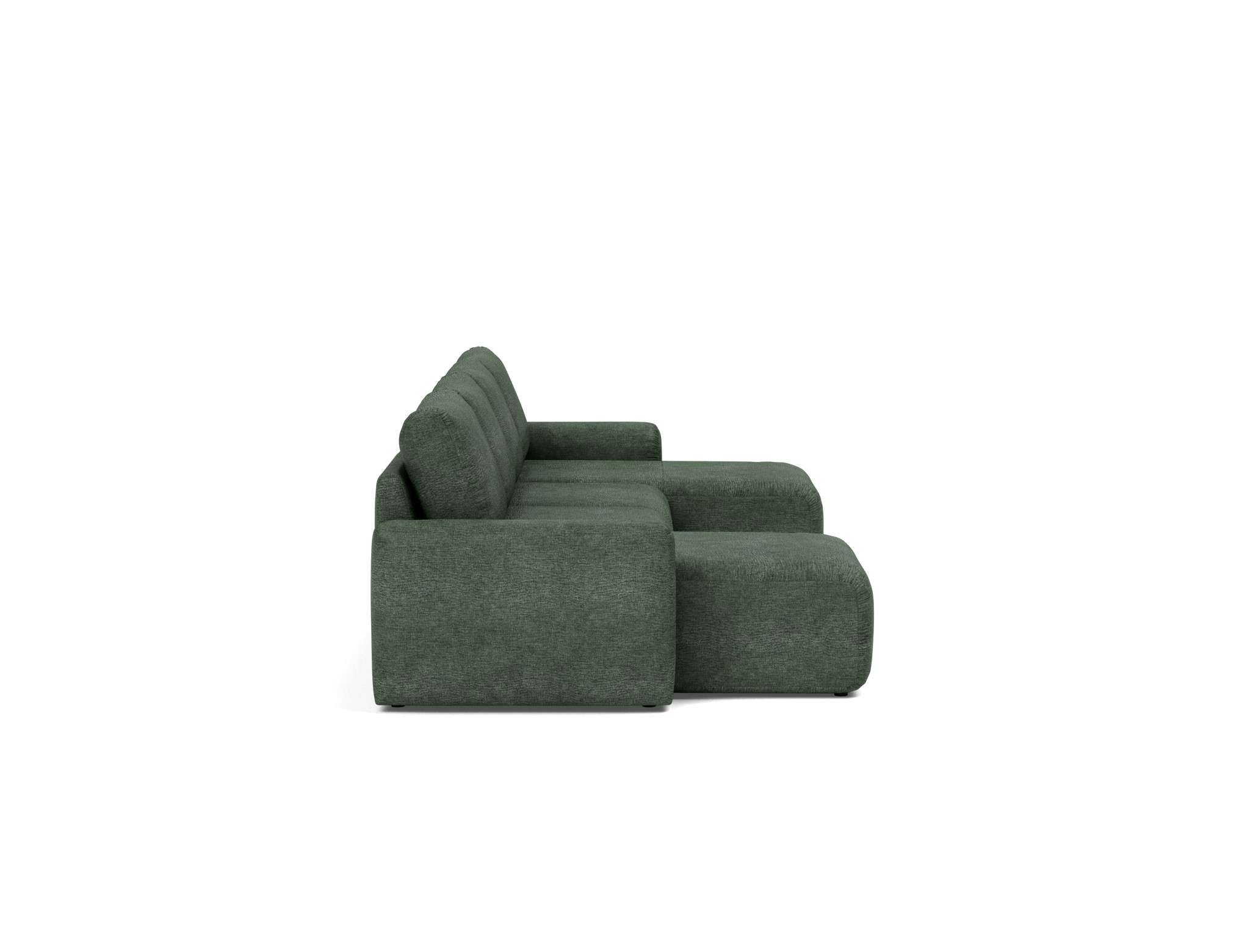 Schlafsofa Norum U-Form mit Chunky-Armlehnen Flachgewebe Avella 281-Pine-Green