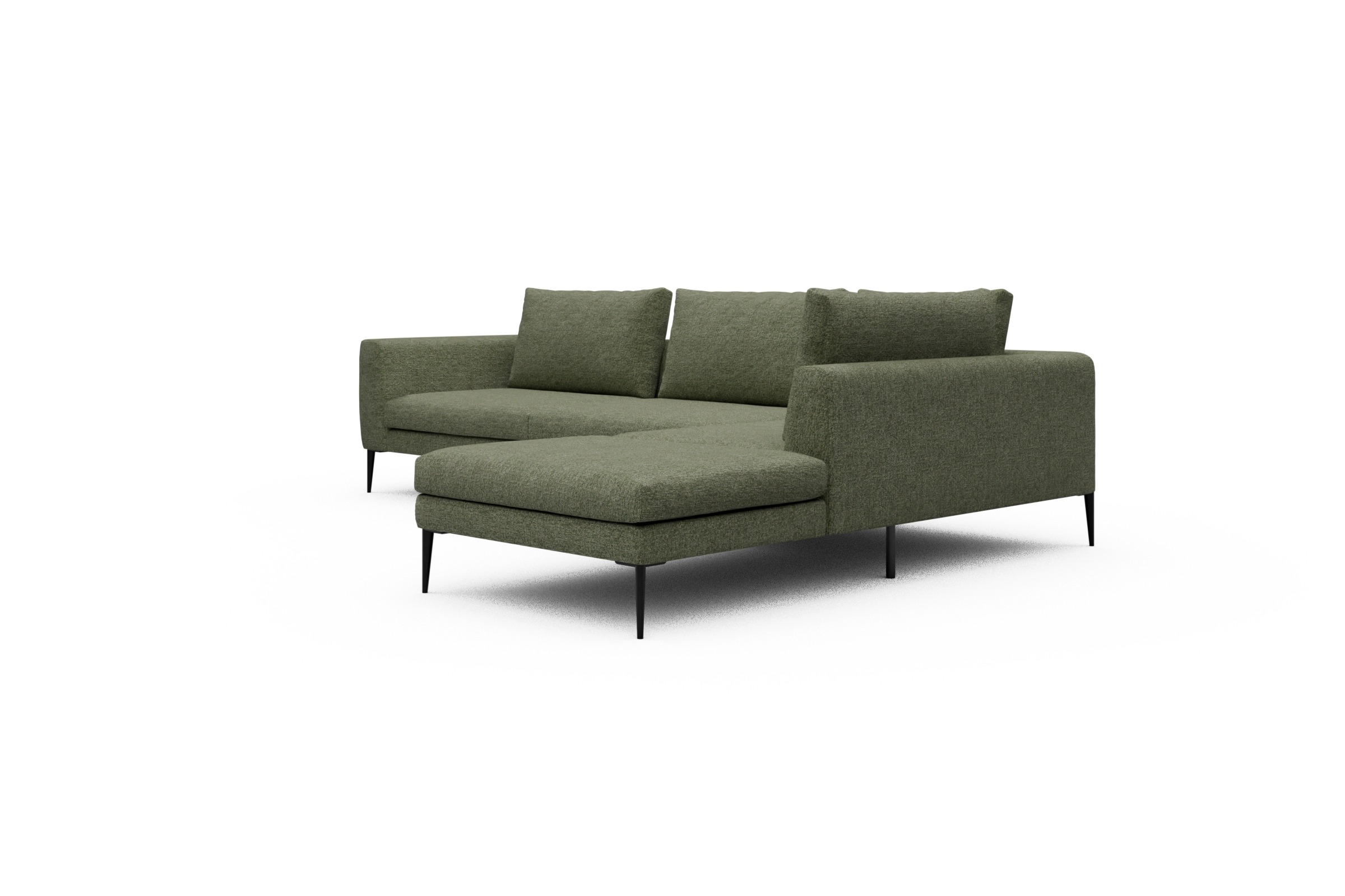 Ecksofa Paul Relax-Ecke links mit 3-Sitzer Carreno-Vivid-Green