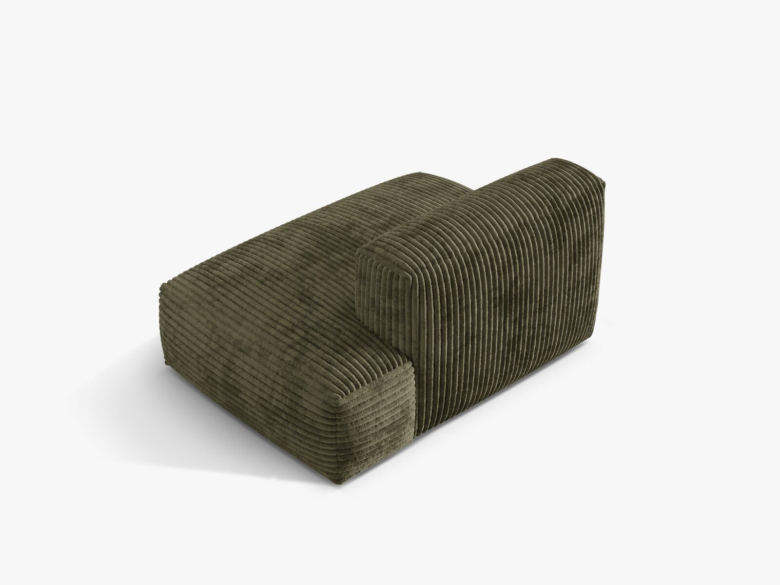 Micadoni Ecksofa-Modul Martina 1-Sitzer Kord Tilia Moßgrün Rechts