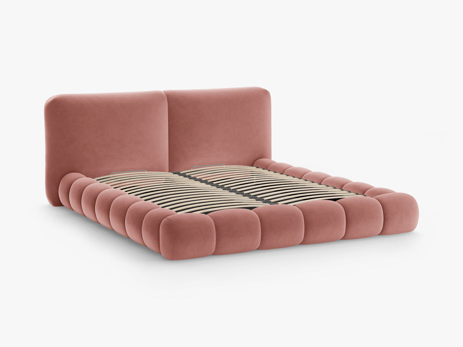 Micadoni Stauraumbett mit Kopfteil Solange Samt Magic Velvet Rosa 200x200