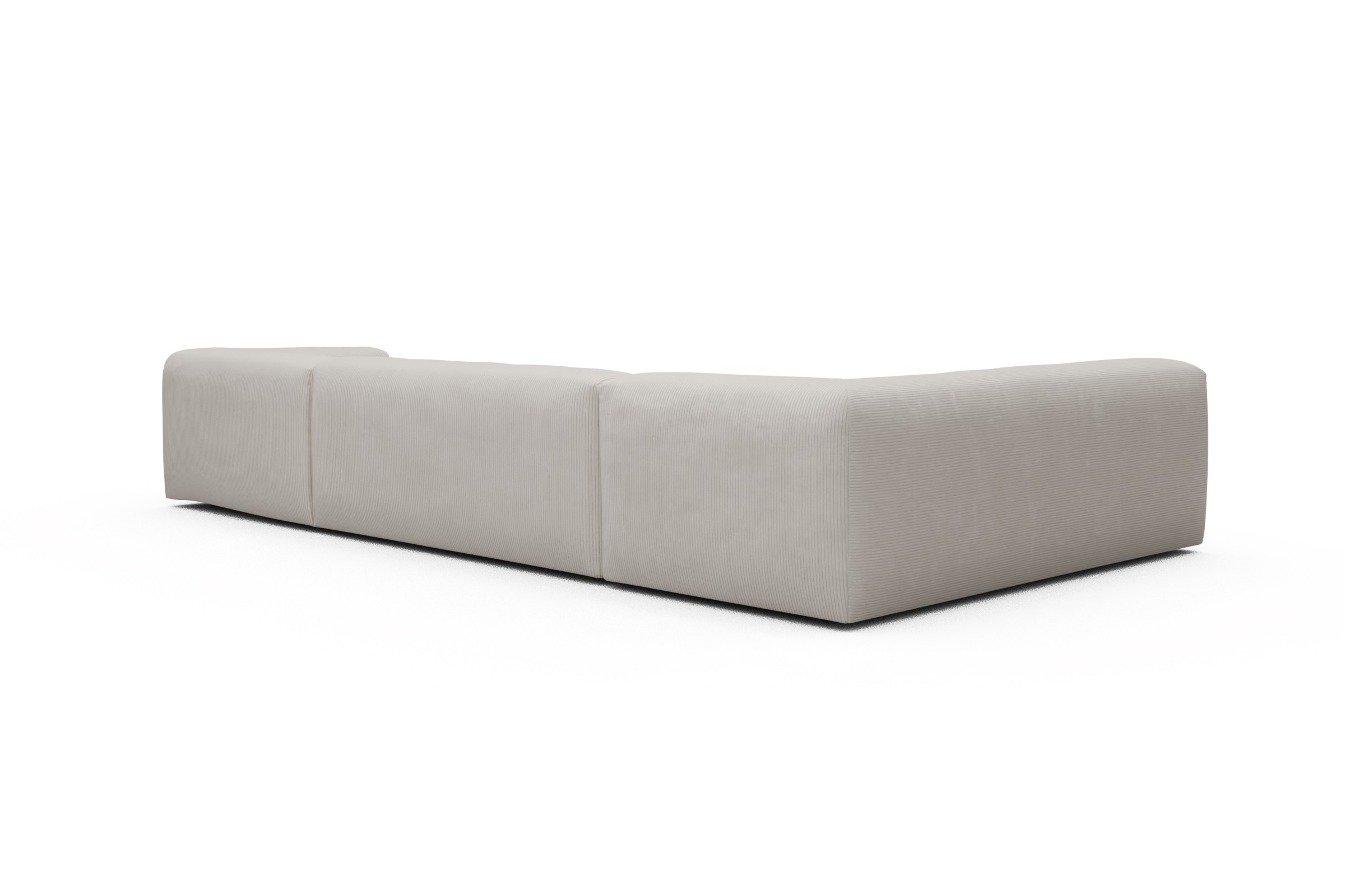 Wohnlandschaft Fred Chaiselongue rechts mit 2-Sitzer und lange Armlehne links Kord Corduroy 594-Ivory