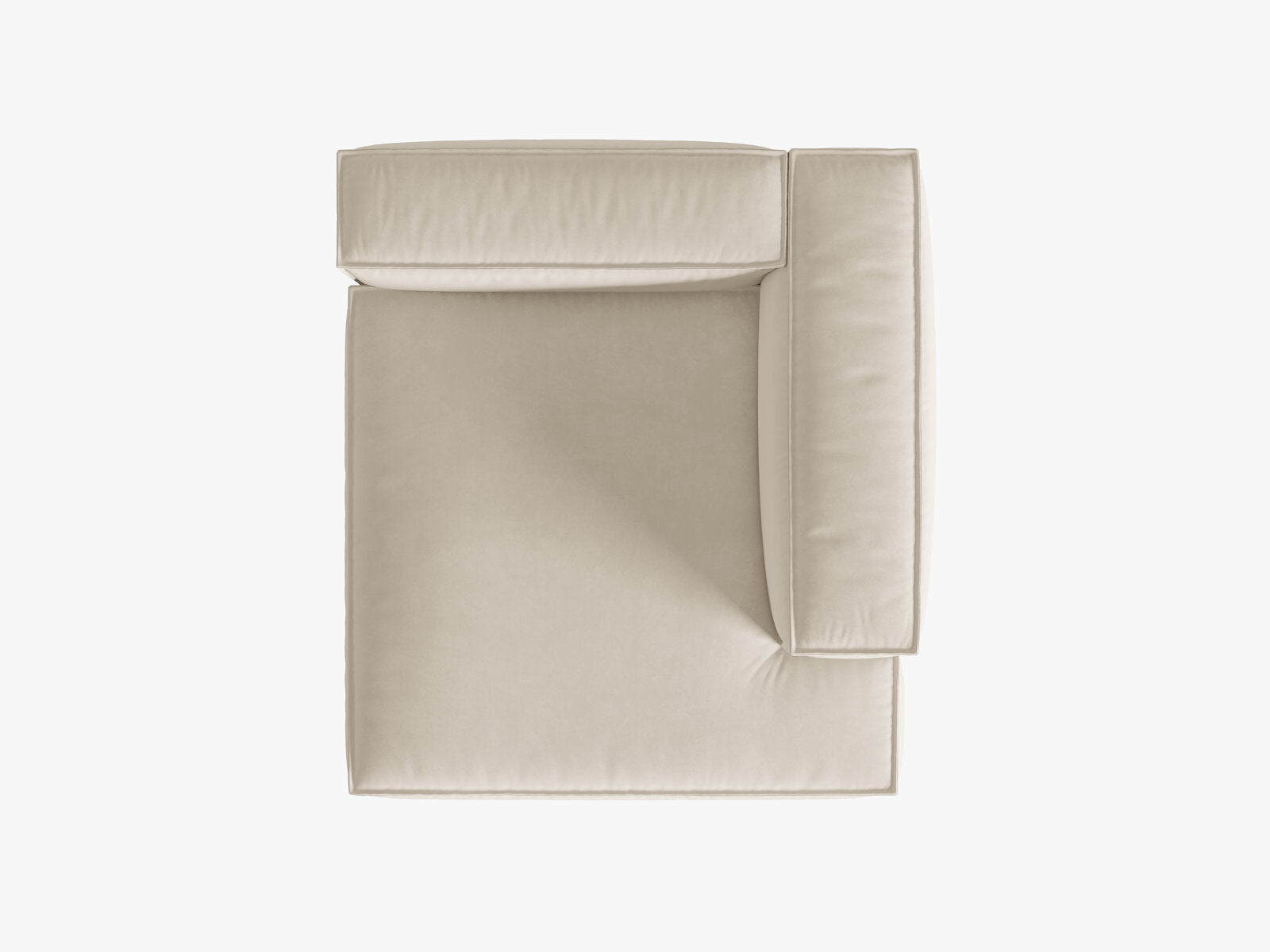 Micadoni Recamiere Nuria 1-Sitzer Rechts Samt Beige