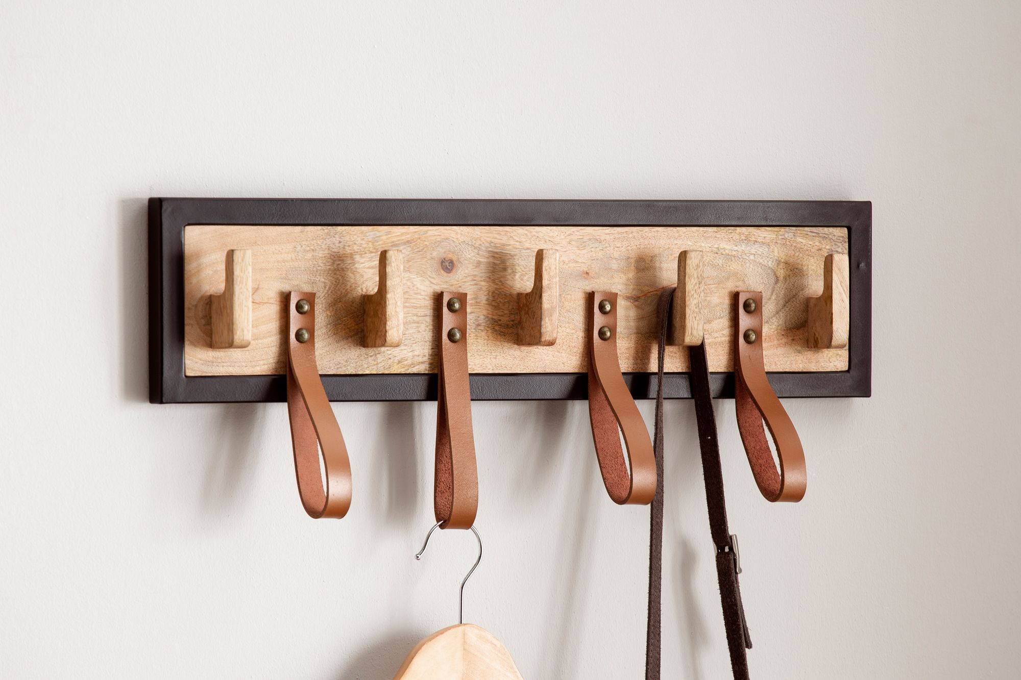 Wandgarderobe Brusand Mango Massivholz Braun 60 × 6 × 15 cm