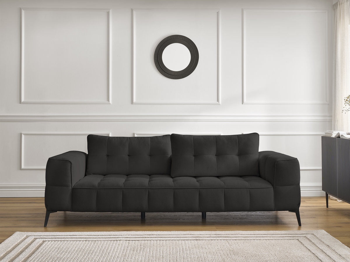 Bobochic Anis Sofa 3-Sitzer Strukturstoff Schwarz