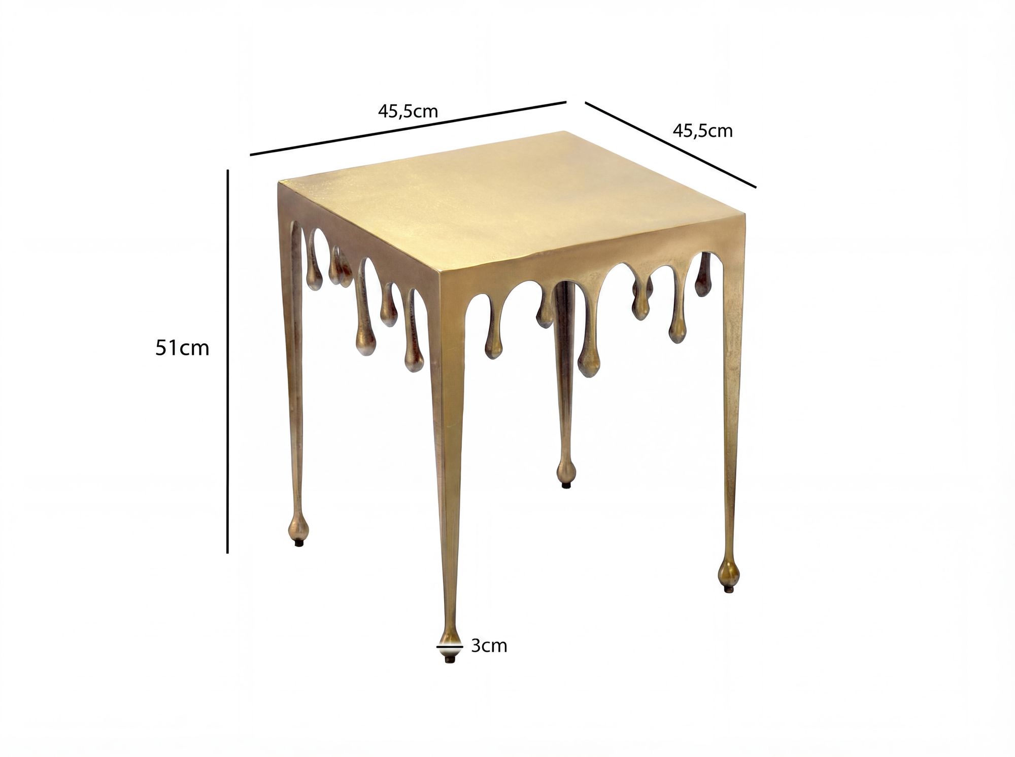 Beistelltisch Levanger Aluminium Gold 45,5 × 45,5 × 51 cm