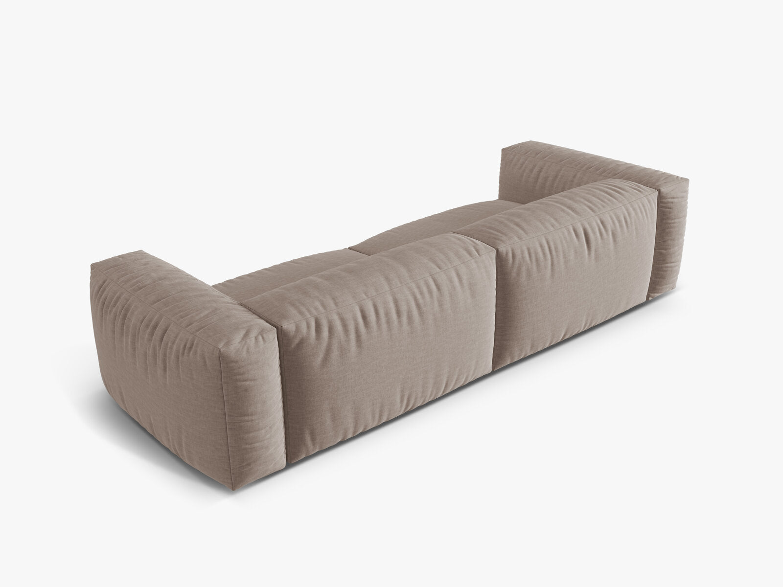 Micadoni Sofa Martina 4-Sitzer Strukturierter Stoff Boston Dunkelbeige