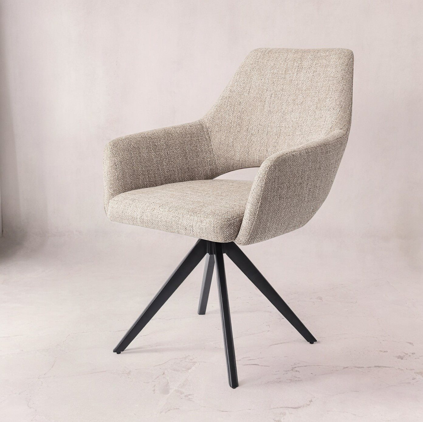 Jesper Home Esszimmerstuhl Yanai Biscuit-Beach Turn Schwarz
