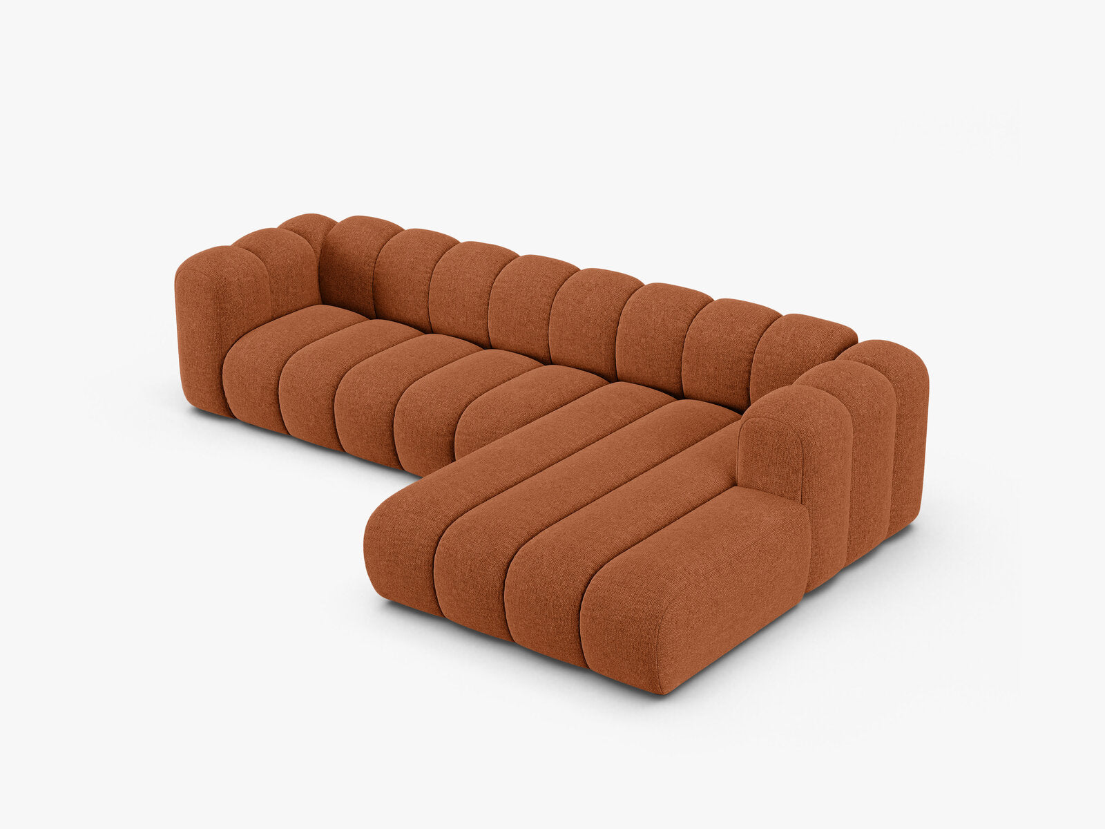 Micadoni Modulares Ecksofa Lupine 4-Sitzer Rechts Chenille Eden Ziegel
