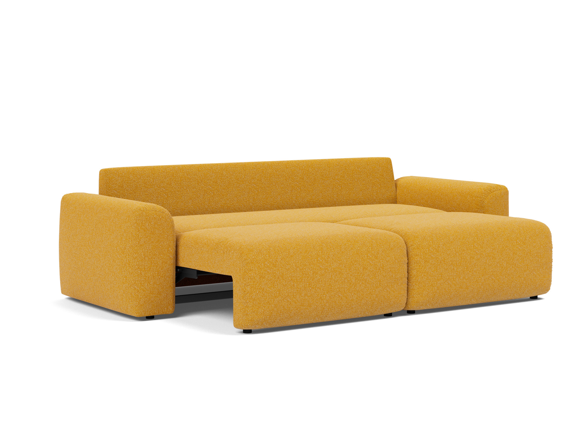 Schlafsofa Norum mit Chunky-Armlehnen Boucle Skandi 536-Ochre