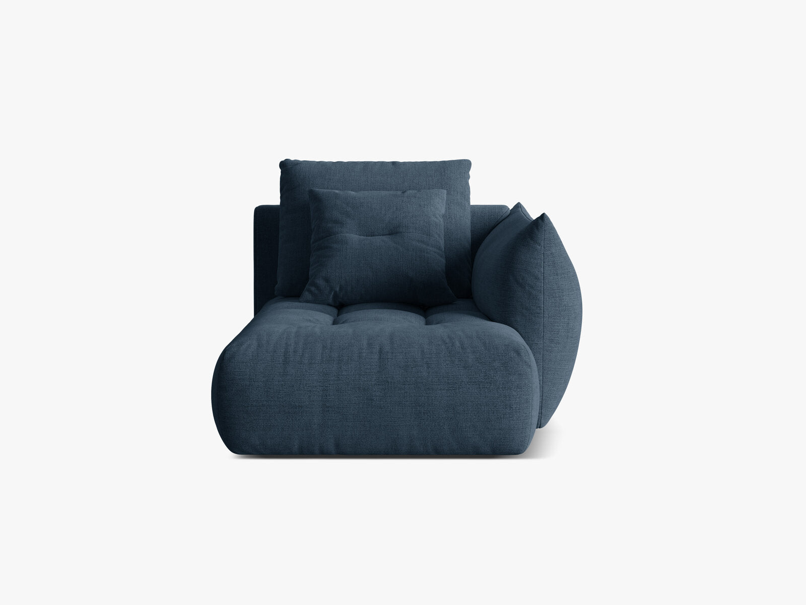 Micadoni Bloom Chaiselongue Rechts Strukturierter Stoff Wind Marineblau
