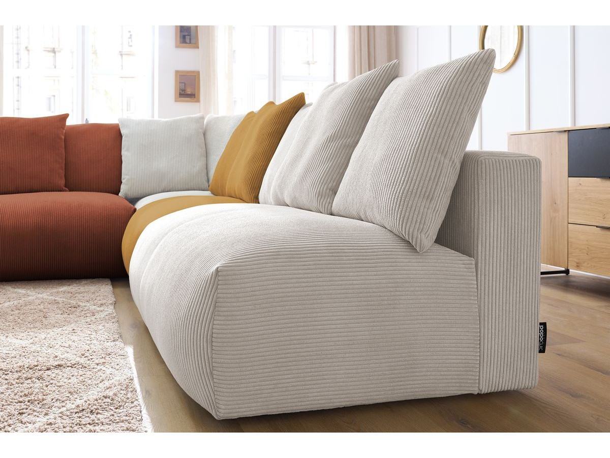 Bobochic Voltaire Ecksofa 322 × 268 cm Cordsamt Mehrfarbig Ecke links