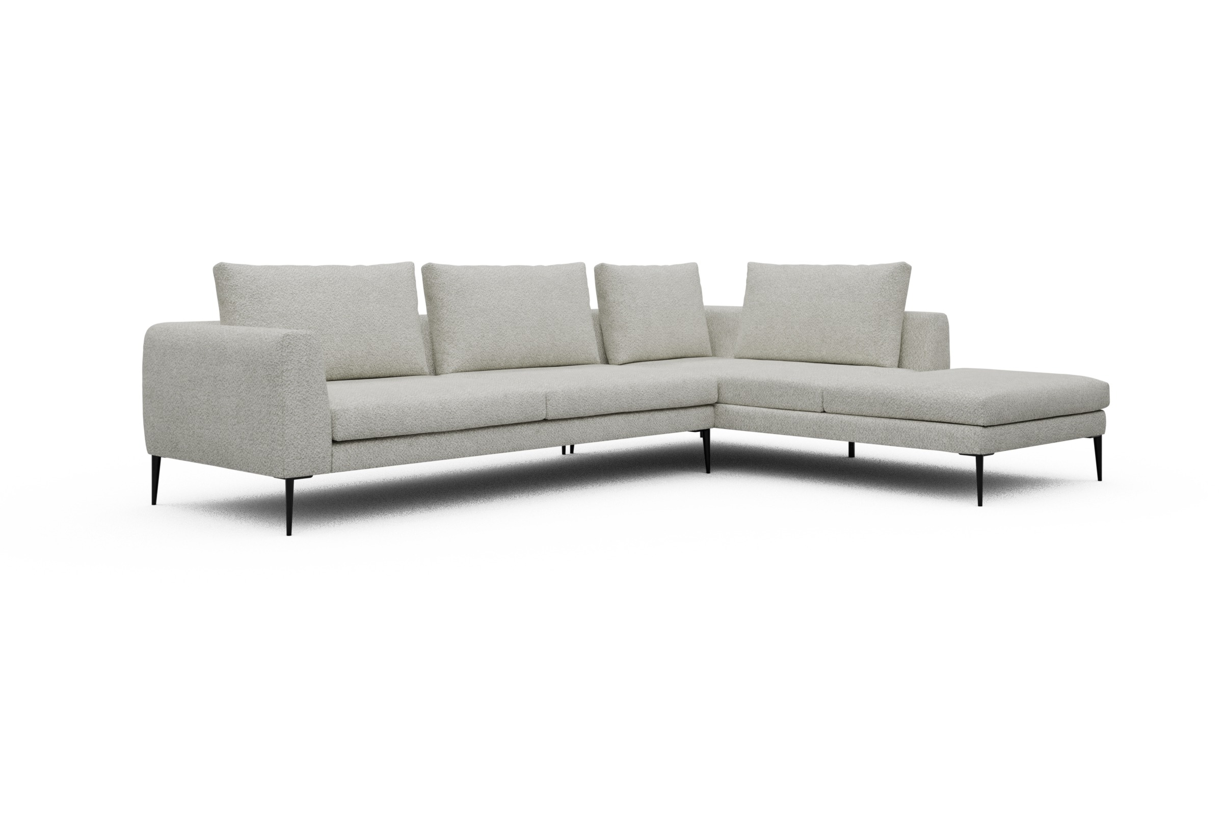 Ecksofa Paul Relax-Ecke links mit 3-Sitzer Vanora-Warm-Sand