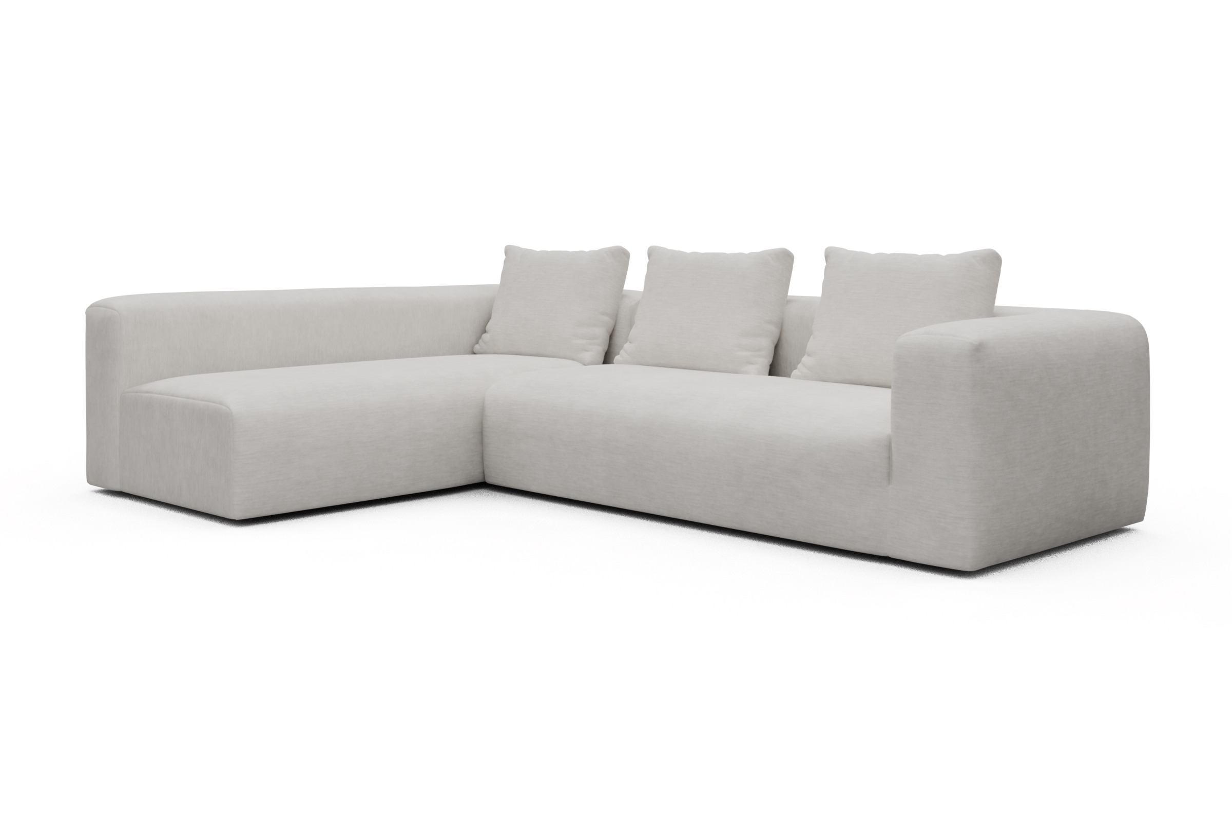 Ecksofa Fred 2x 2,5-Sitzer links offen Vivus-Dusty-Off-White