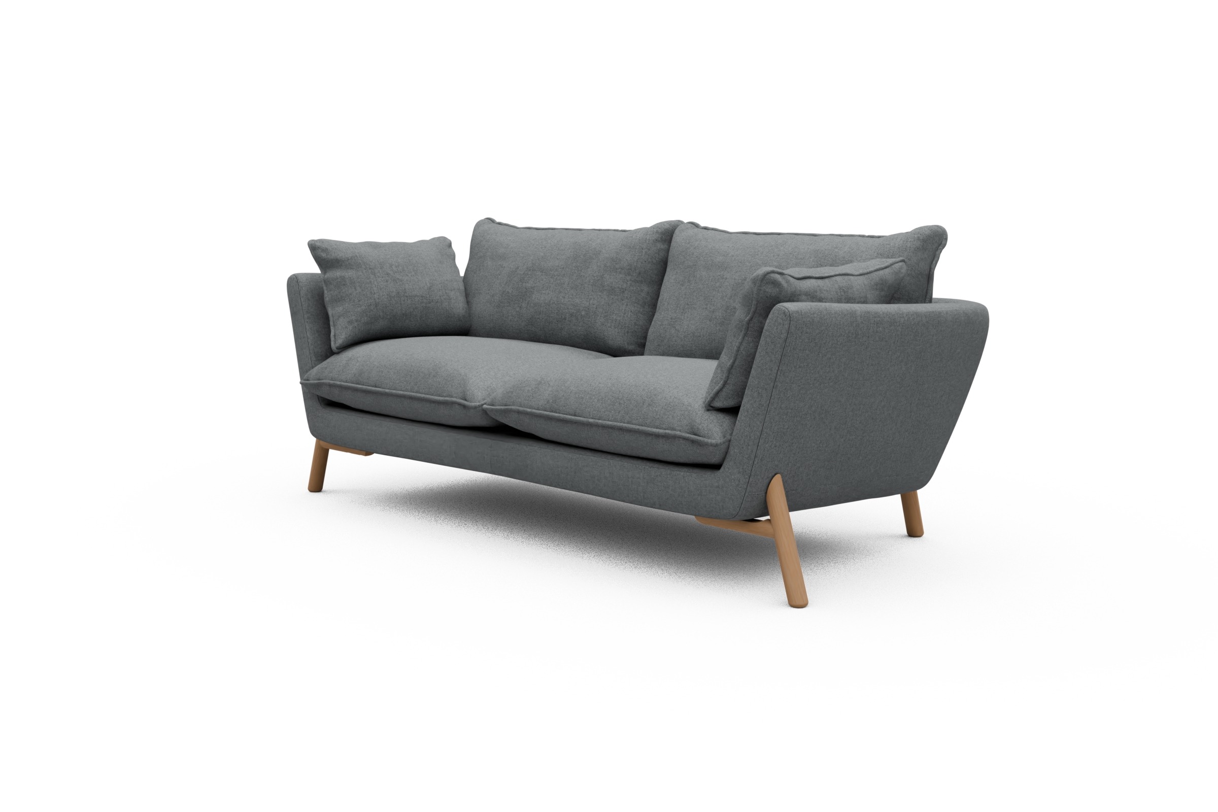Sofa Emil PREMIUM 2-Sitzer Beinfarbe Eiche Natur Casone-Gravel-Grey