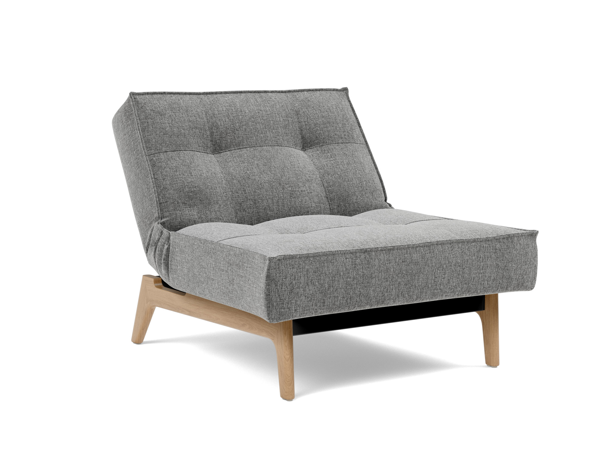 Sessel Splitback Strukturierter Stoff Twist 563-Charcoal Beine Eiche