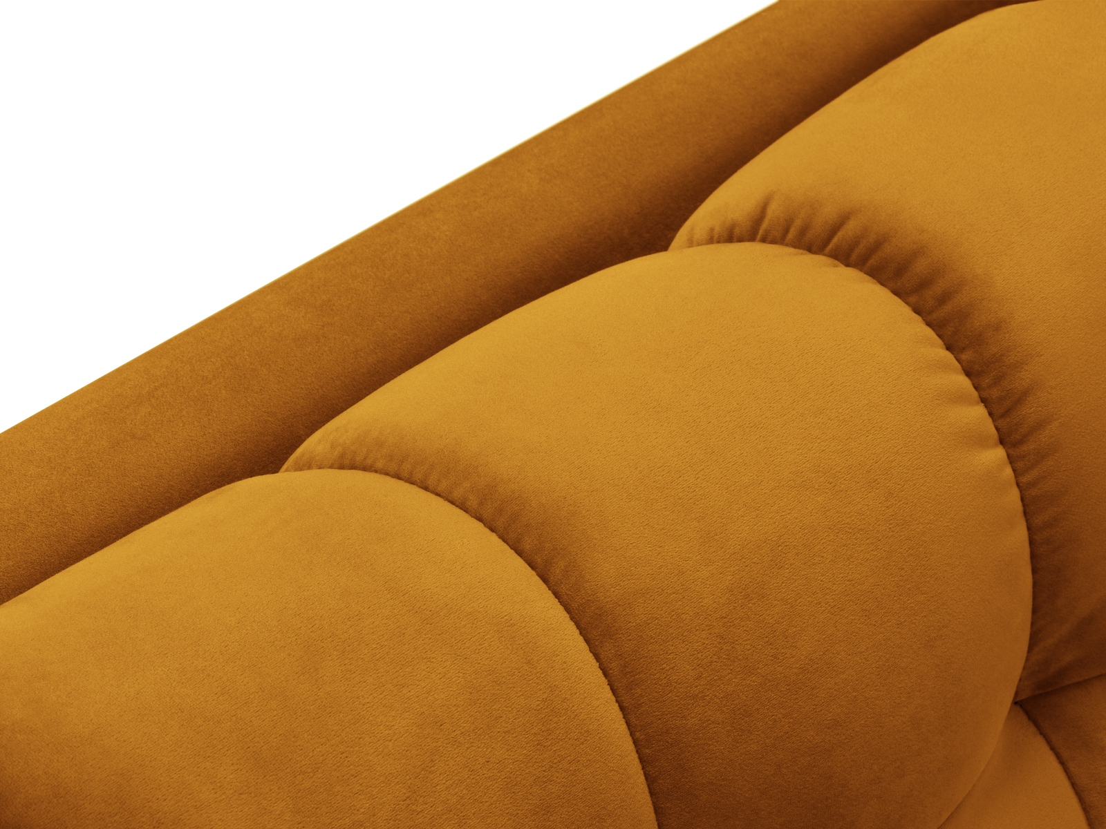 Cosmopolitan Design Chaiselongue Bali Samt Bluvel Gelb Rechts Beine Schwarzes Metall