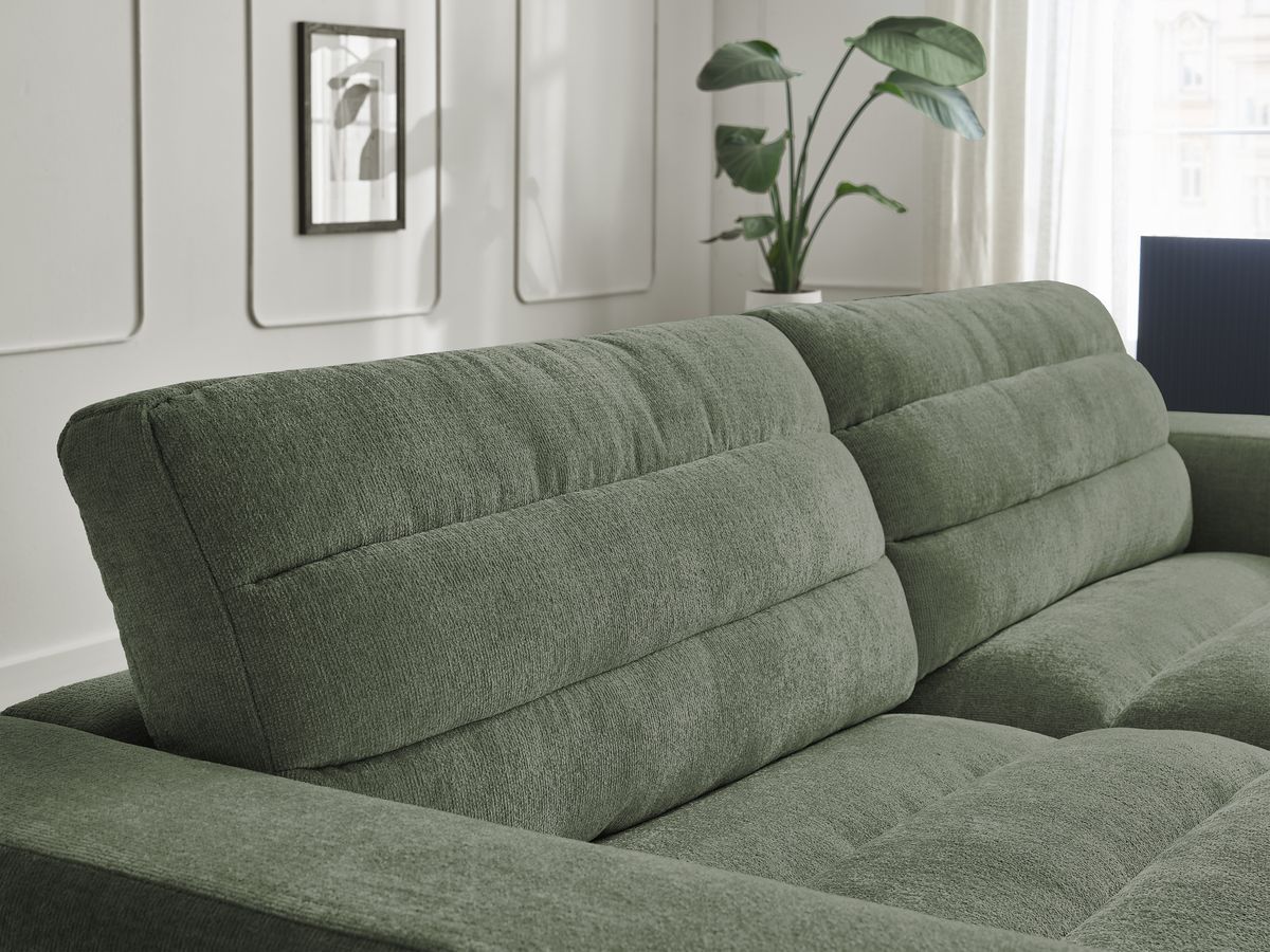 Bobochic Sierra Sofa 3-Sitzer Strukturstoff Dunkelgrün