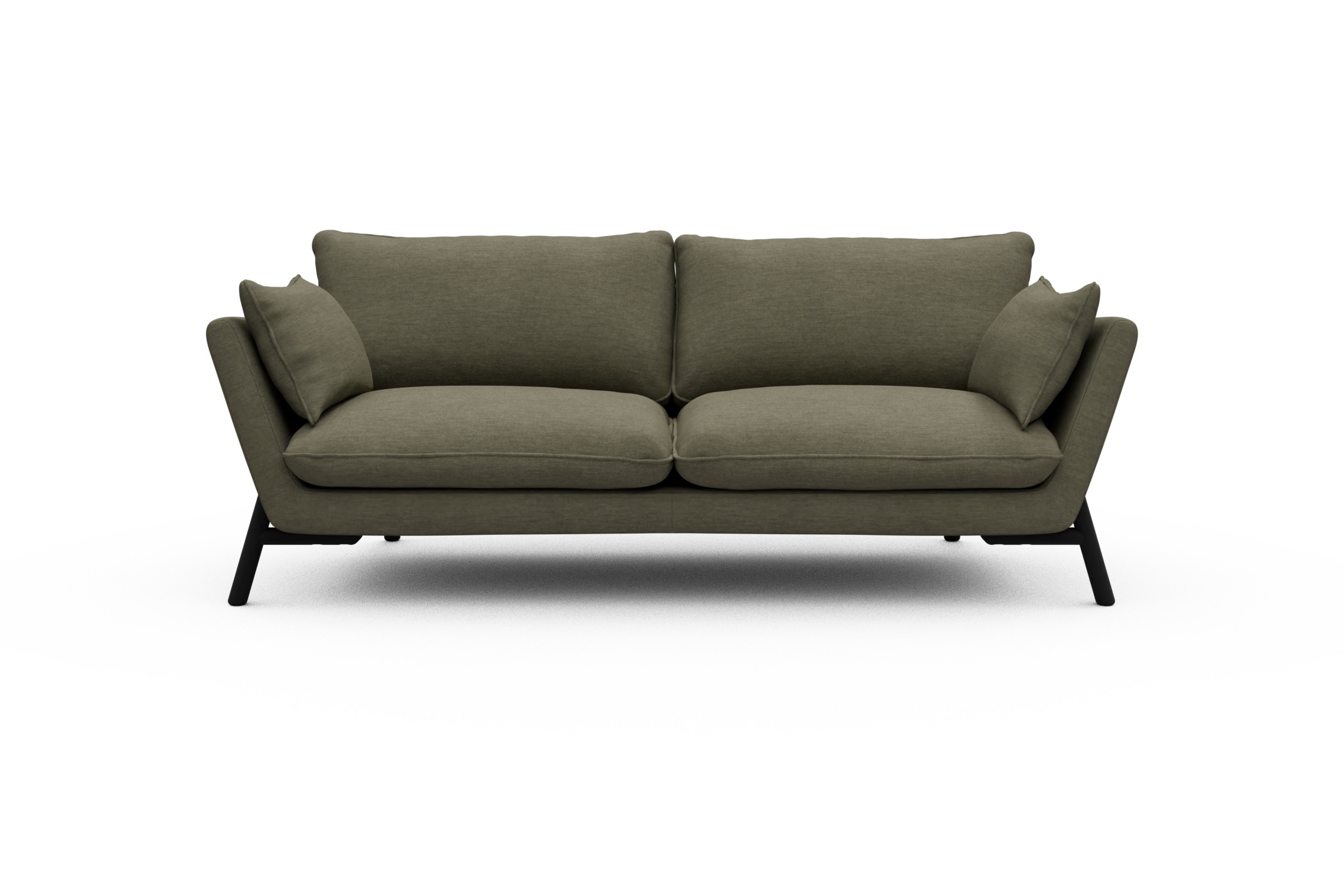 Skandi Home Sofa Emil 3-Sitzer Beinfarbe Eiche Schwarz Vivus-Dusty-Olive moebelfaktor
