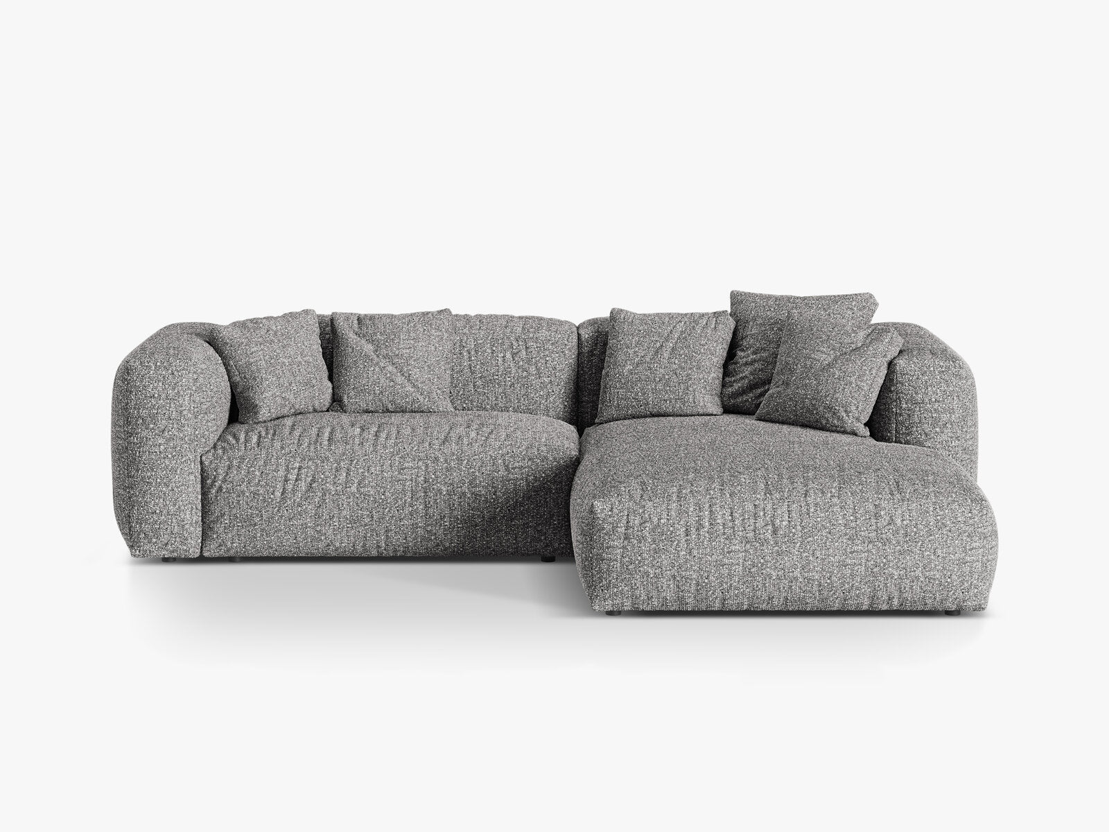Micadoni Ecksofa Martina 2-Sitzer Rechts Boucle Monet Graphit