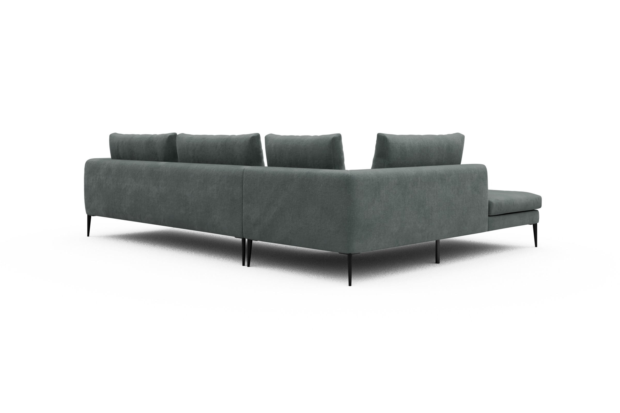 Ecksofa Paul Relax-Ecke rechts mit 3-Sitzer Smooth-Silver-Grey