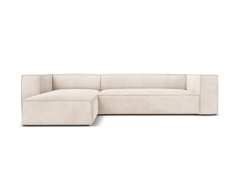 Cosmopolitan Design Ecksofa Turin 5-Sitzer Strukturierter Stoff Rosario Helles Beige Links