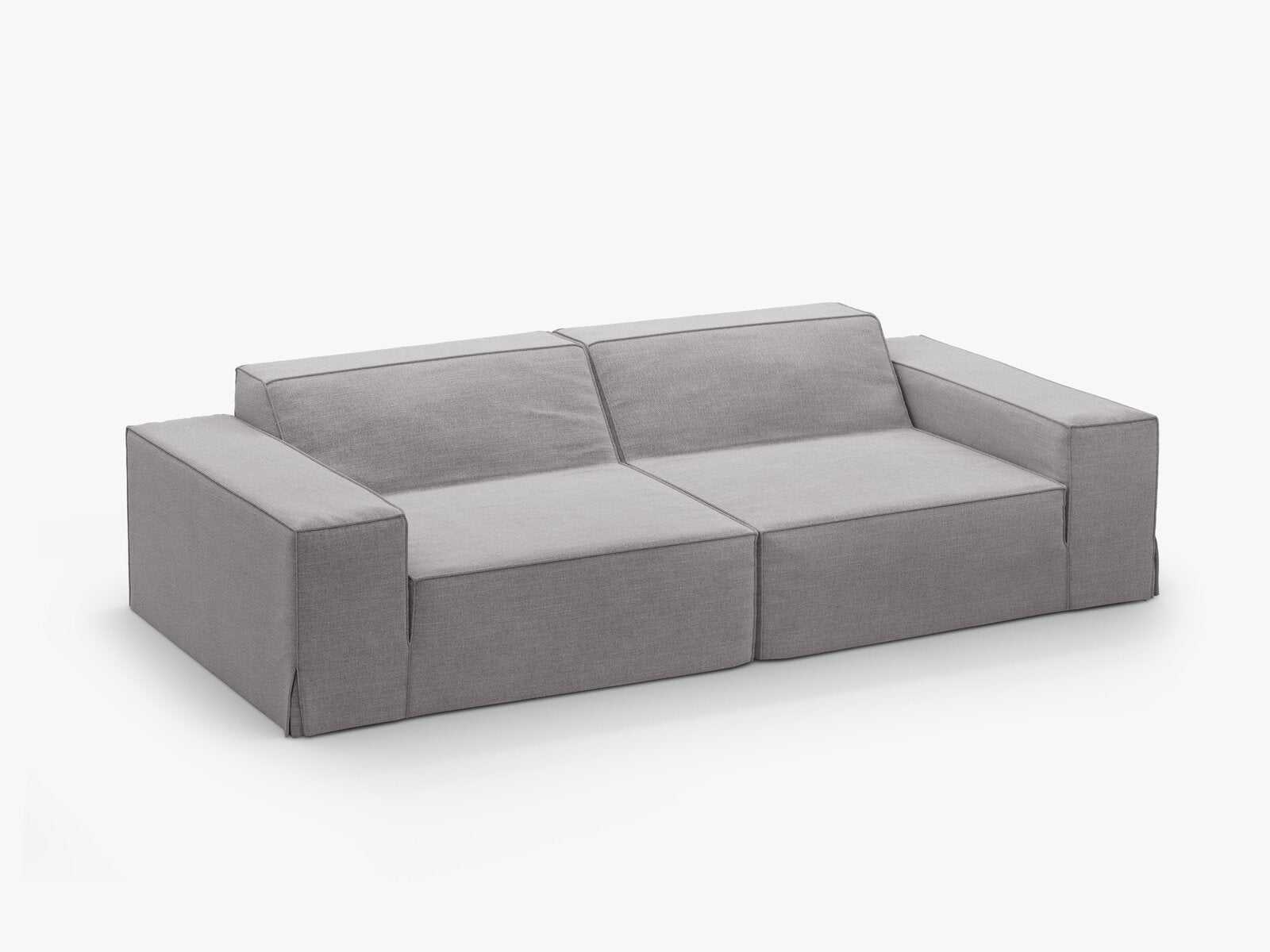Micadoni 3-Sitzer Sofa Jodie Strukturierter Stoff Lins Warmes Grau