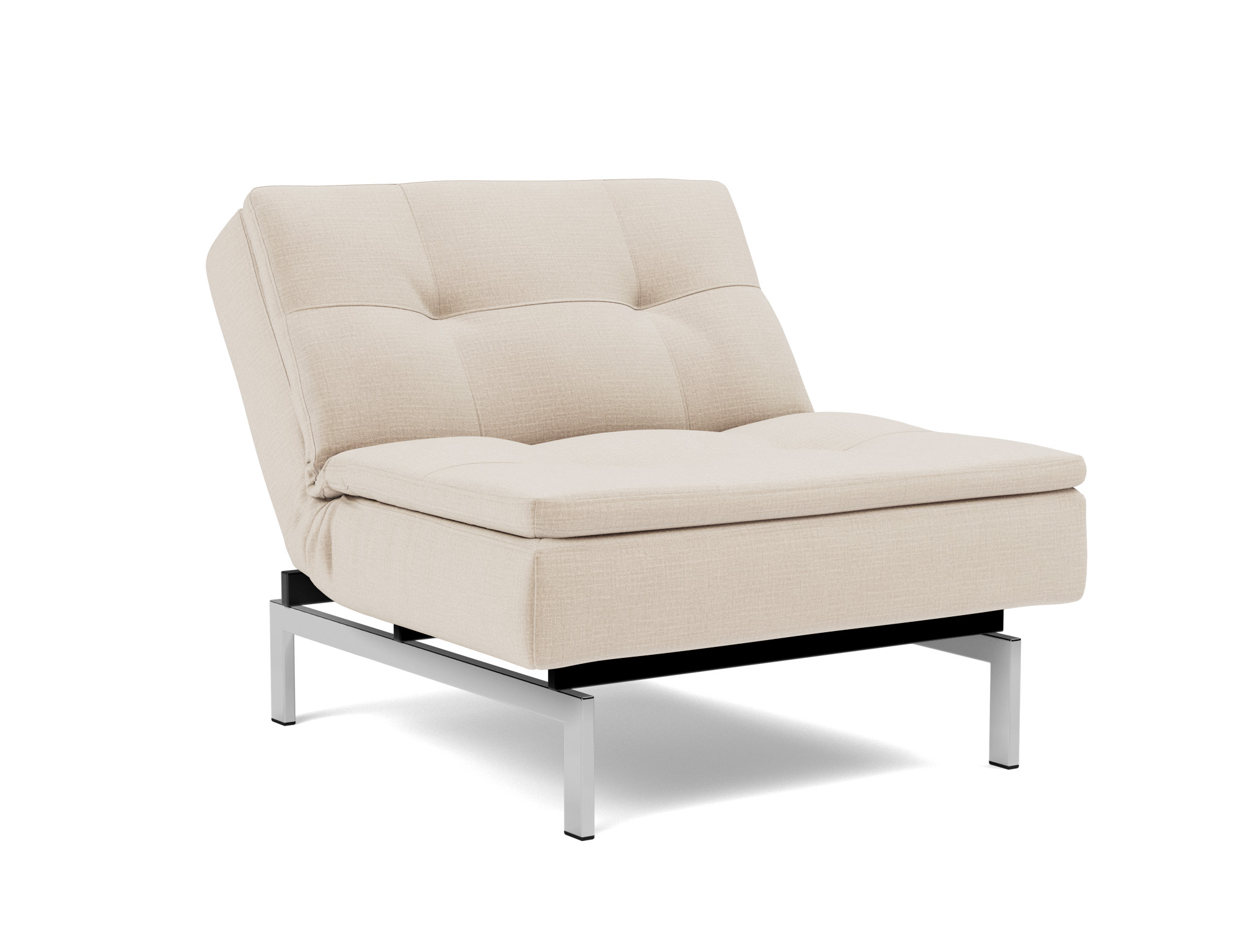 Sessel Dublexo Chenille Esina 410-Almond-Beige Beine Chrom