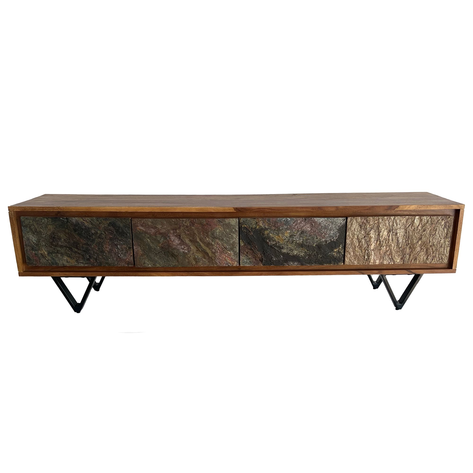 Lowboard Halsnoy Sheesham Massivholz Braun 160 × 35 × 40 cm