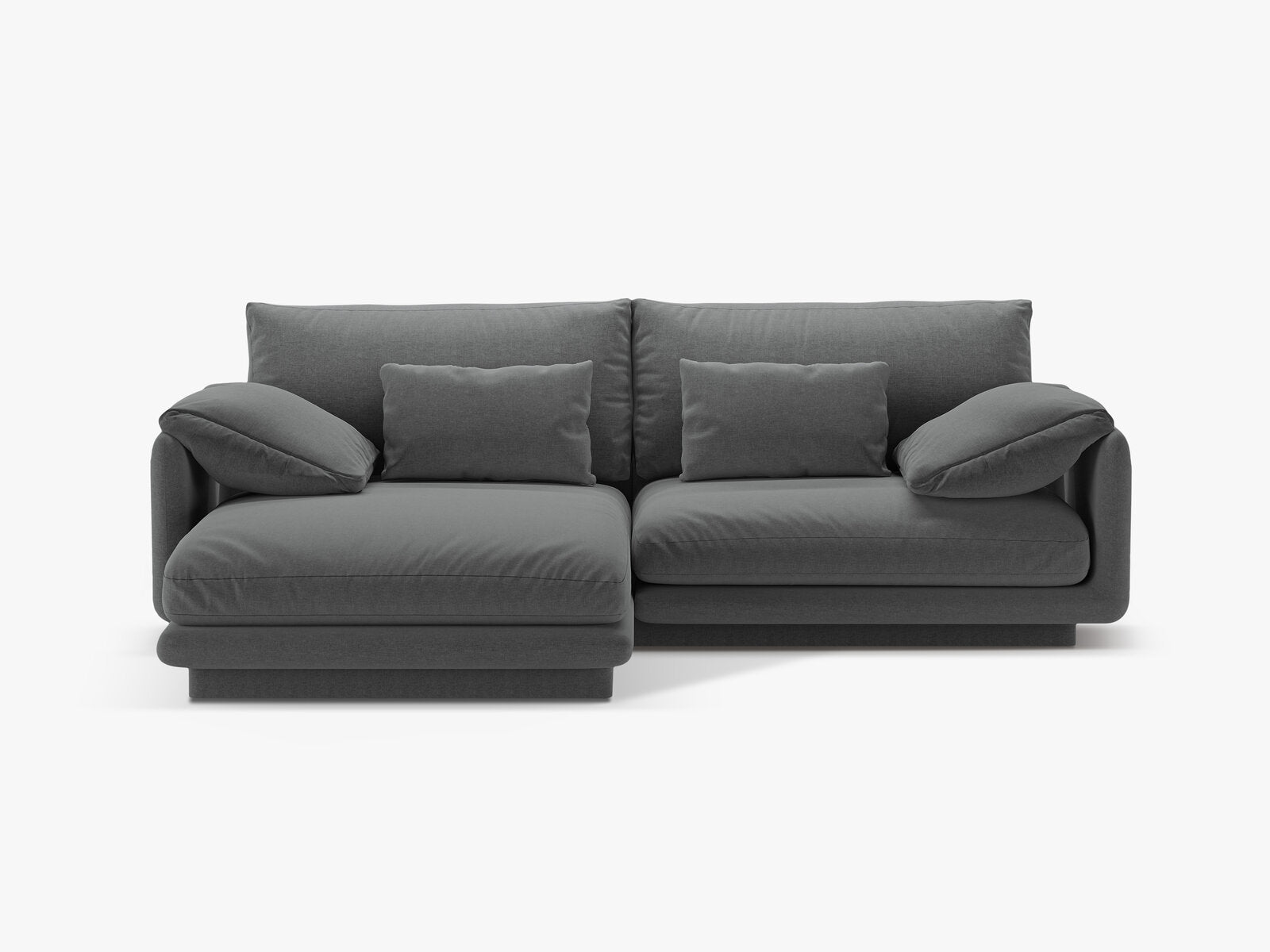 Micadoni Ecksofa Torino 3-Sitzer Links Strukturierter Stoff Dunkelgrau