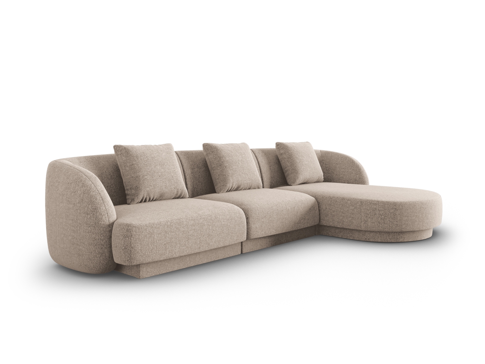 Cosmopolitan Design Ecksofa Tulum 4-Sitzer Chenille Eden Dunkelbeige Rechts
