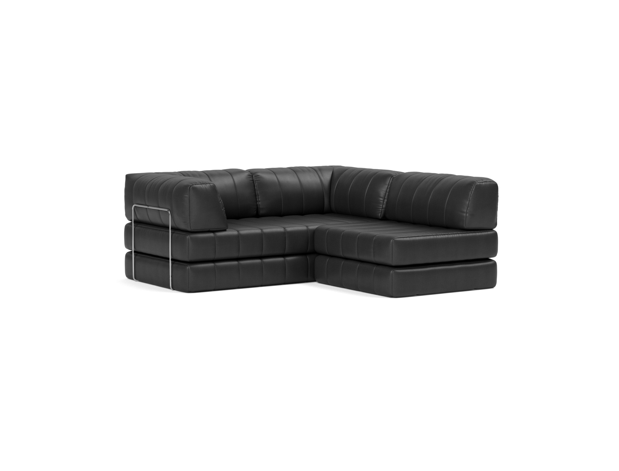Schlafsofa CozyPad Grand mit Armlehnen Lederoptik Faunal 550-Black