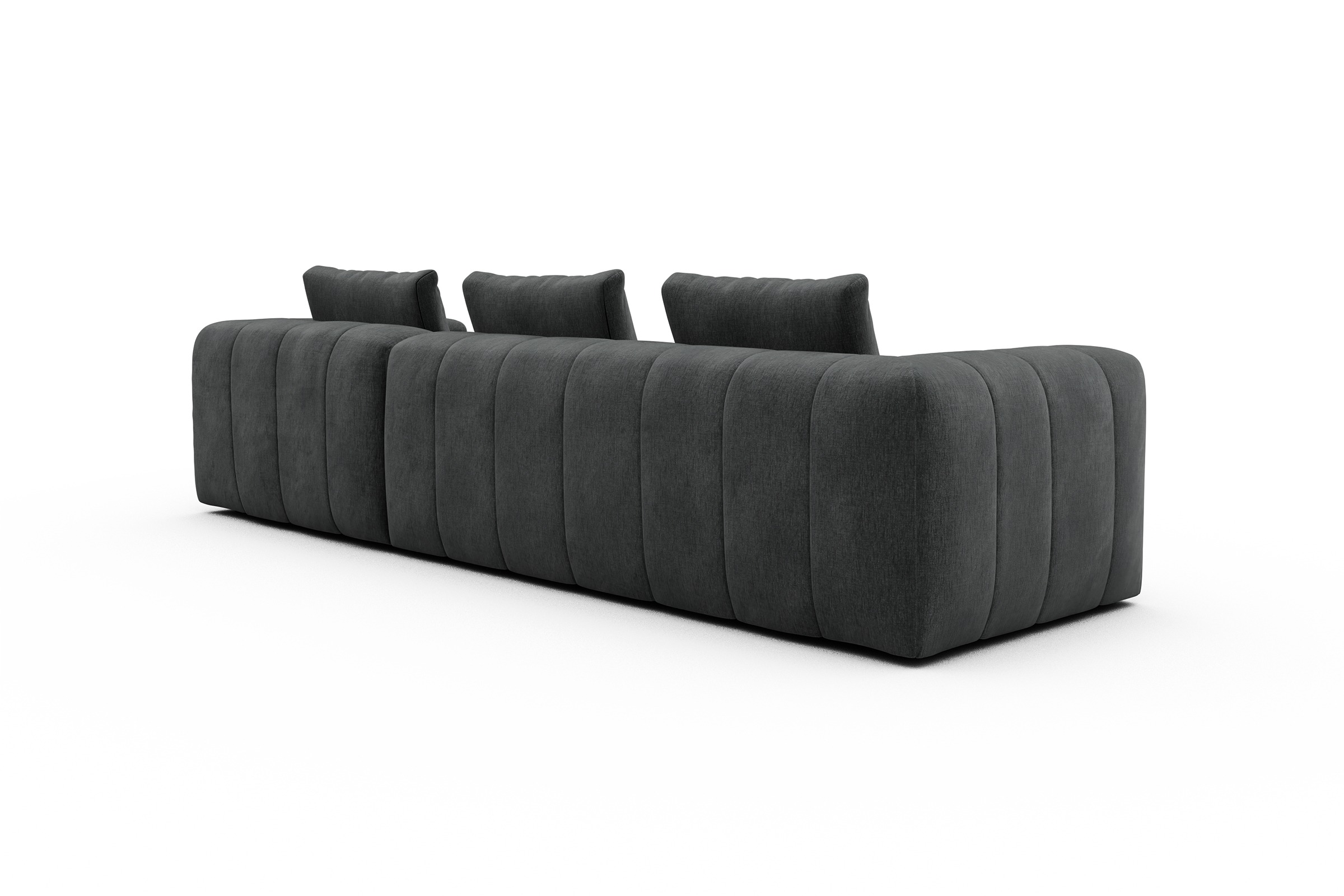Ecksofa Hugo 2,5-Sitzer Armlehne links mit Chaiselongue Smooth-Deep-Warm-Grey