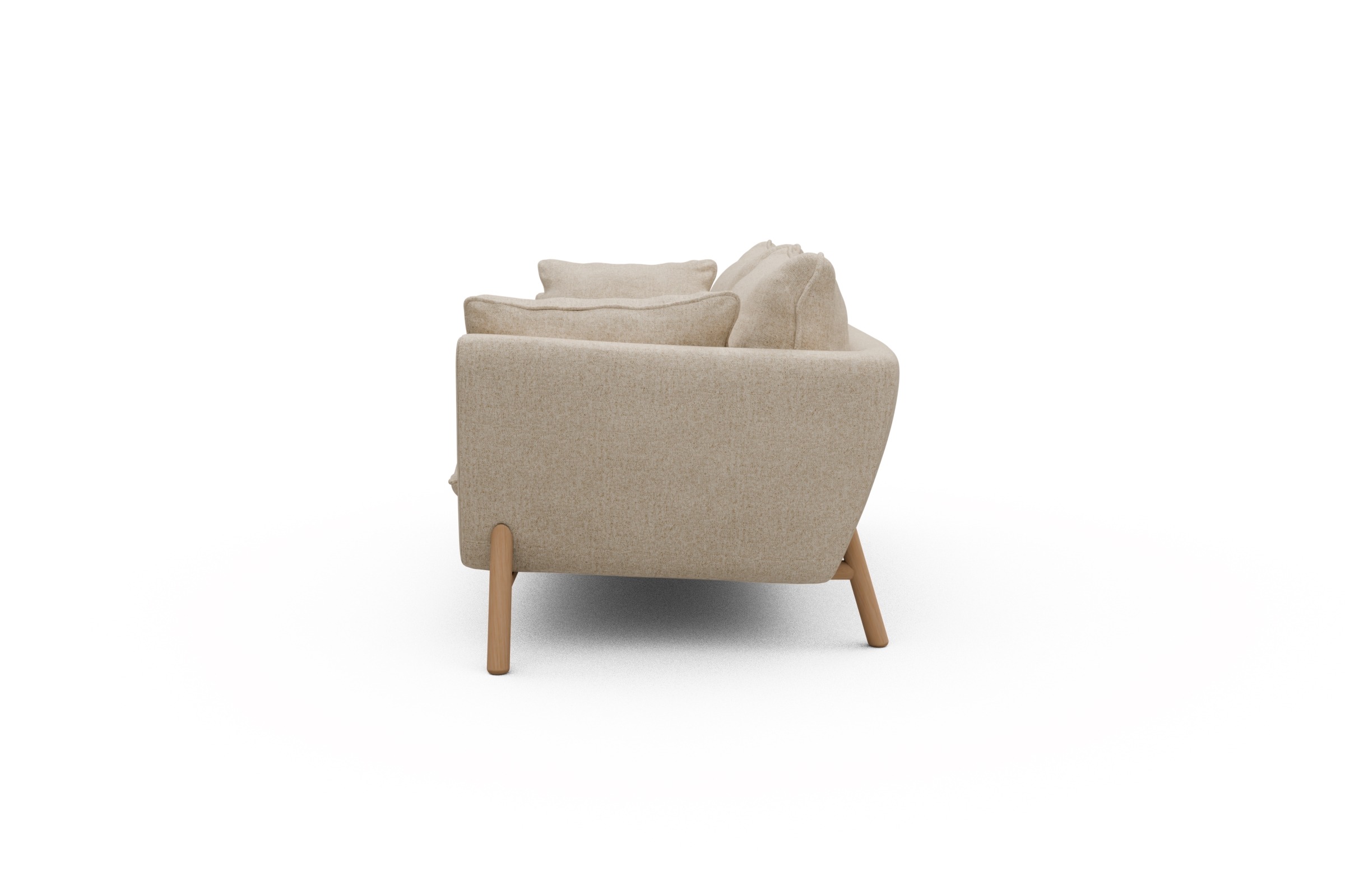 Sofa Emil PREMIUM 2-Sitzer Beinfarbe Eiche Natur Casone-Natural-Beige