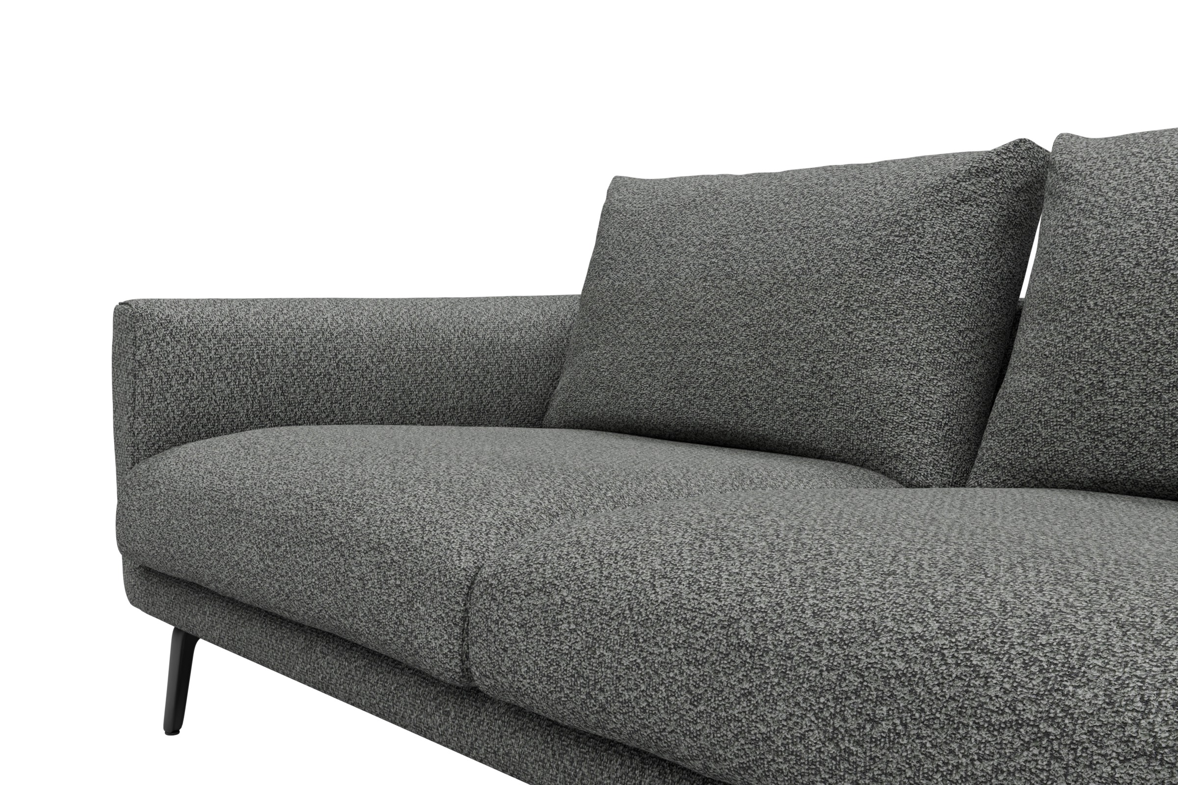 Ecksofa Karl Chaiselongue rechts mit 2,5-Sitzer Vanora-Warm-Grey