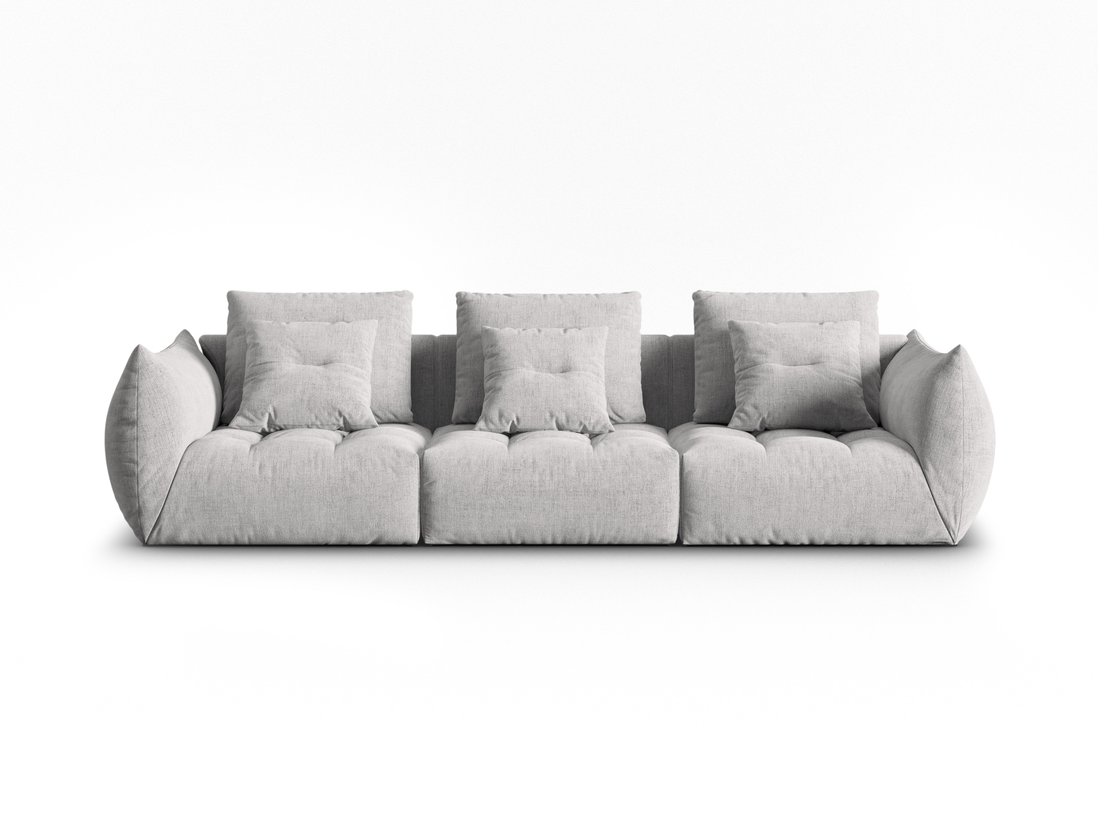 Micadoni Sofa Bloom 4-Sitzer Strukturierter Stoff Silber