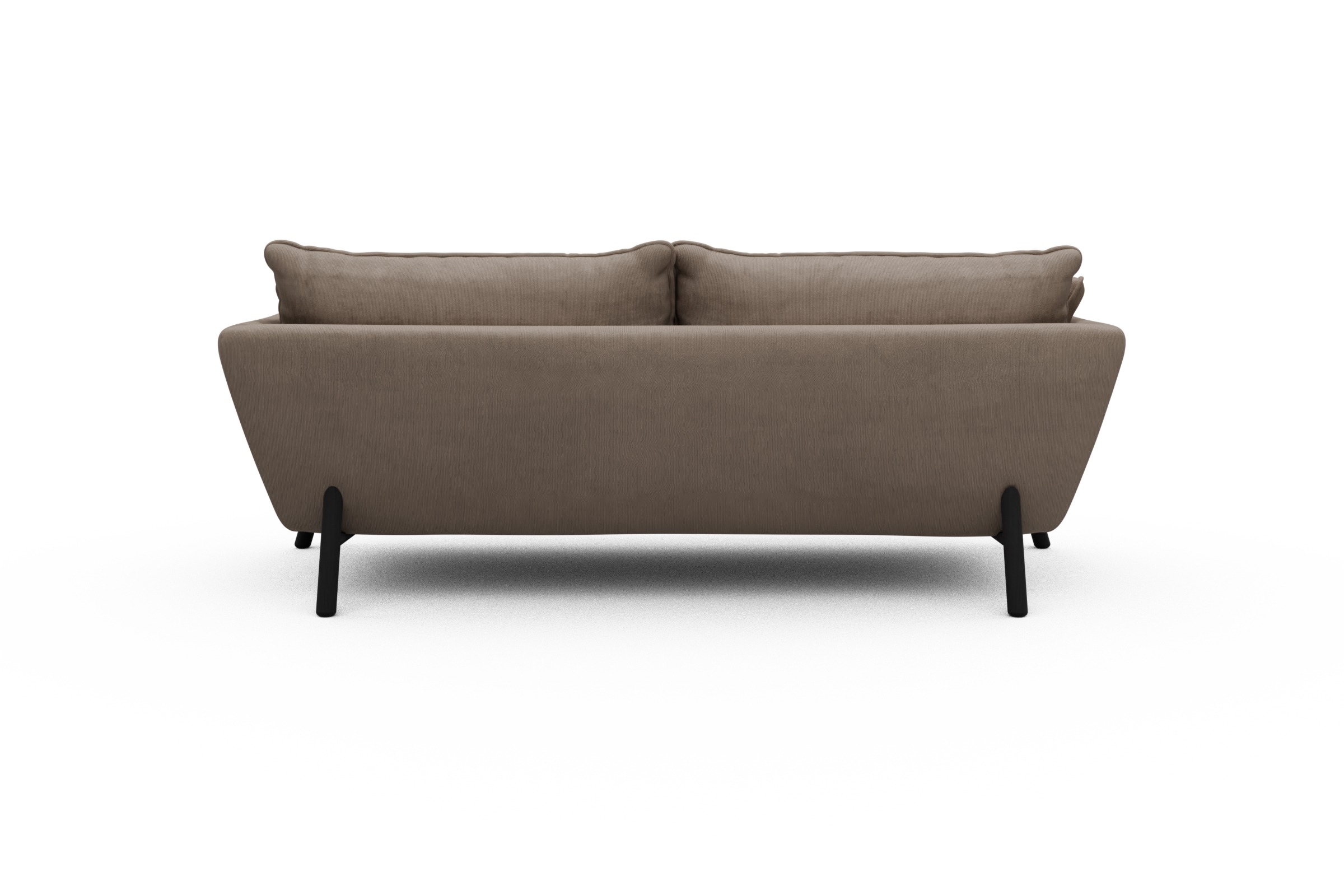 Sofa Emil PREMIUM 3-Sitzer Beinfarbe Eiche Schwarz Cordufine-Beige