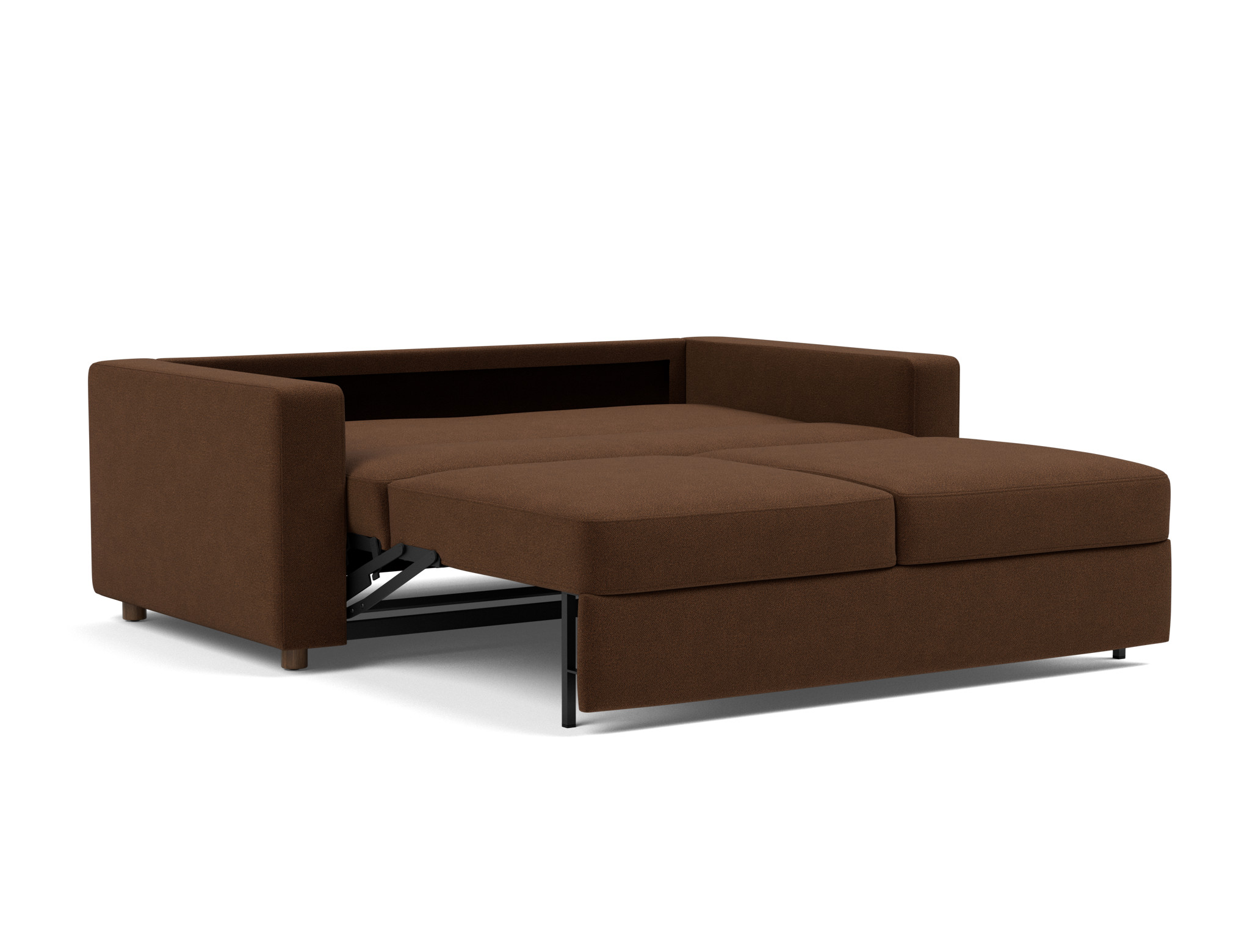 Schlafsofa Neah mit Standard-Armlehnen 160 Strukturierter Stoff Taura 359-Cappuccino