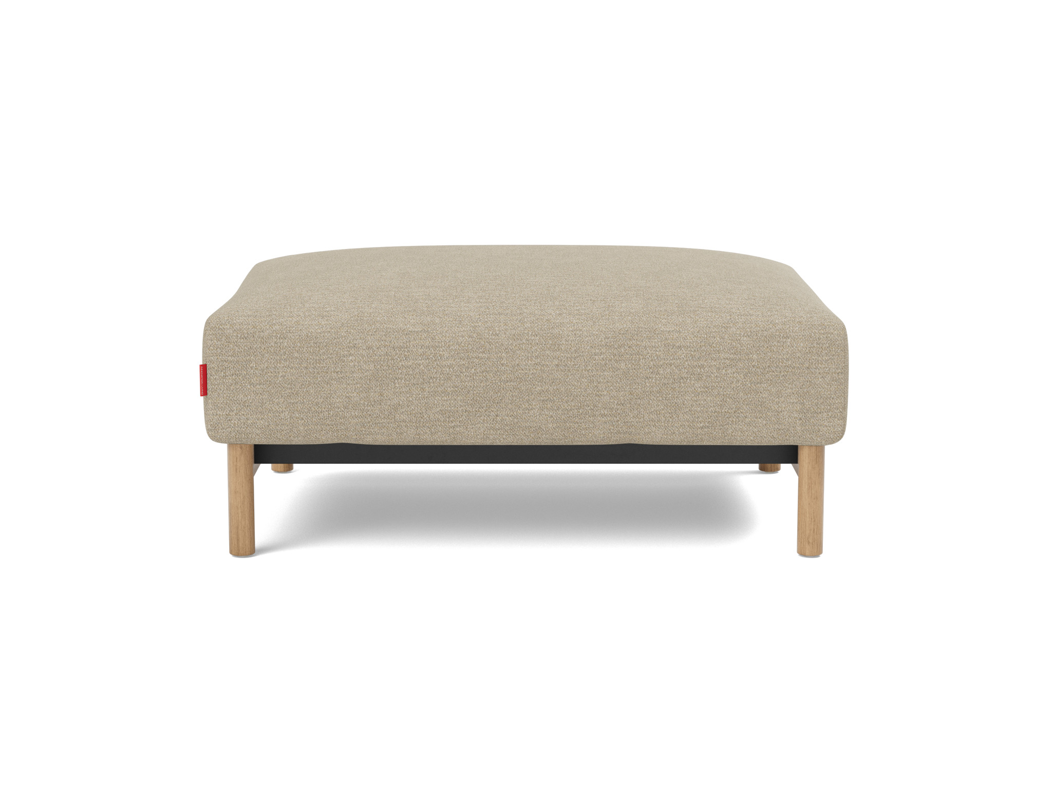 Hocker Malloy Strukturierter Stoff Taura 356-Sand Beine Eiche