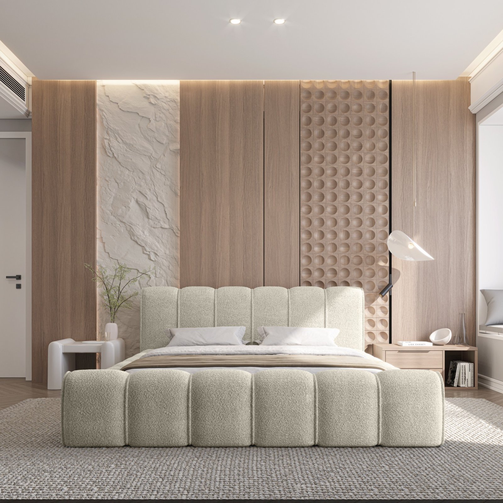 Polsterbett Belio Boucle 140x200 mit Holzrahmen Quelle 03