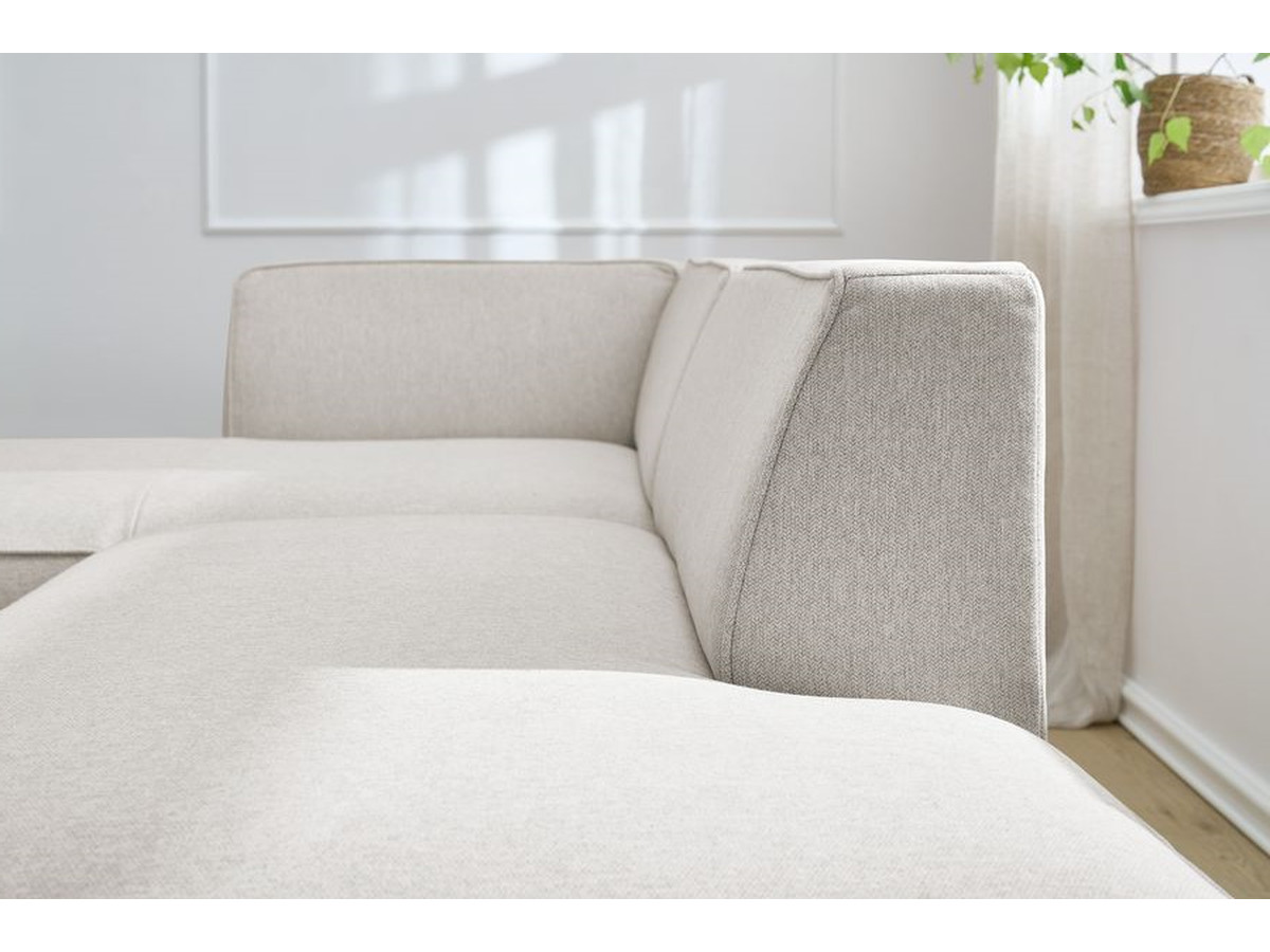 Bobochic Megeve Ecksofa Melange-Stoff Beige Ecke links