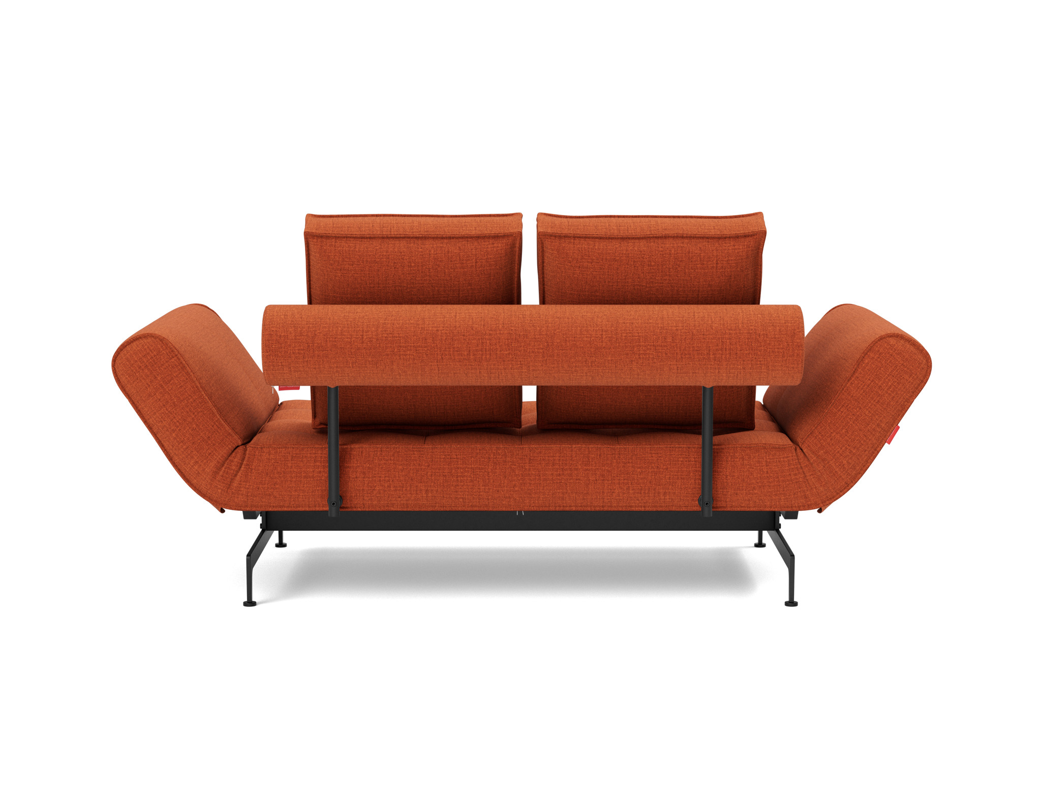 Tagesbett Ghia Chenille Esina 412-Rust-Orange Beine Laser schwarz