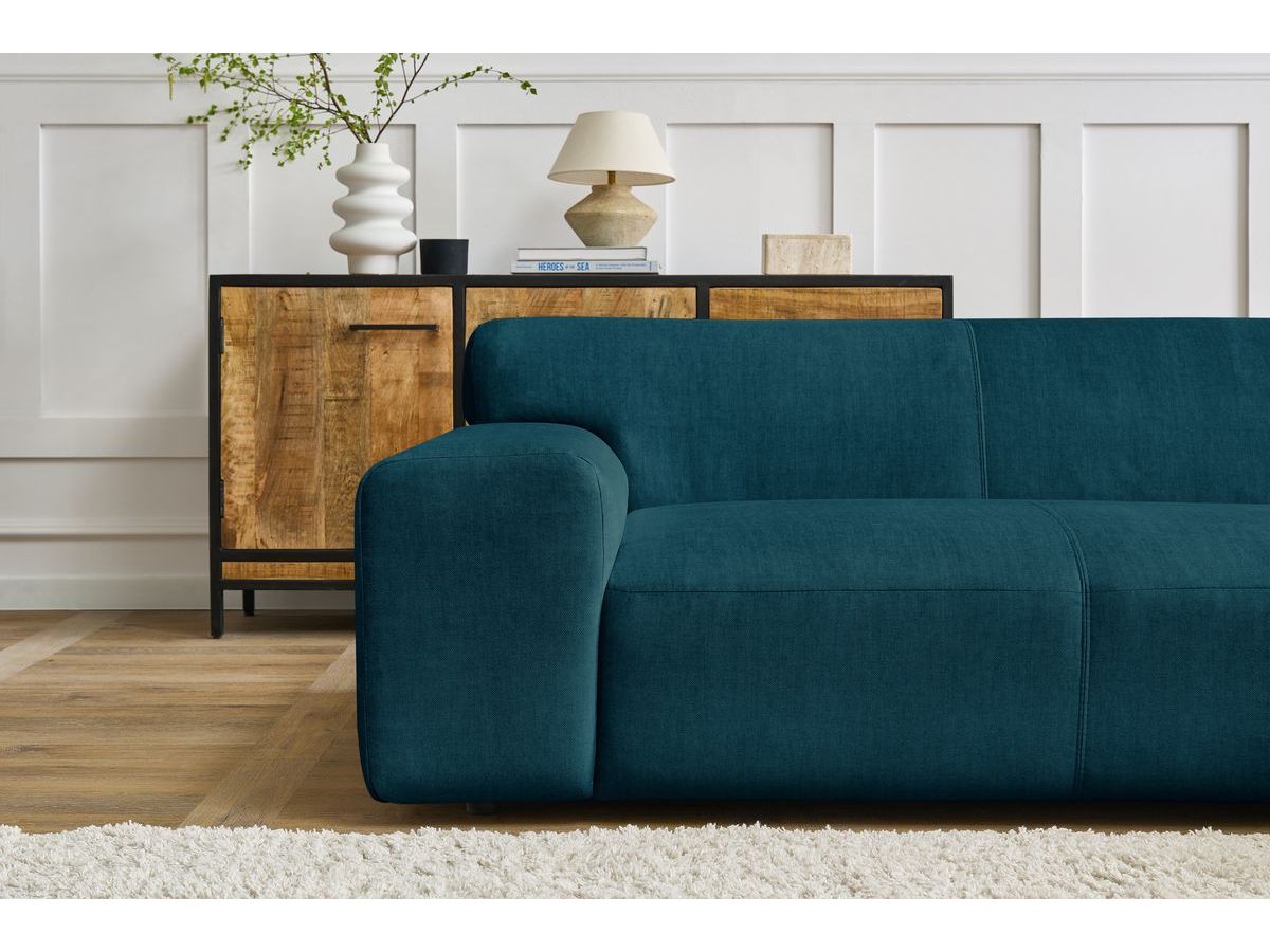 Bobochic Lavena Ecksofa 272 × 220 cm Samt Dunkelblau Ecke rechts
