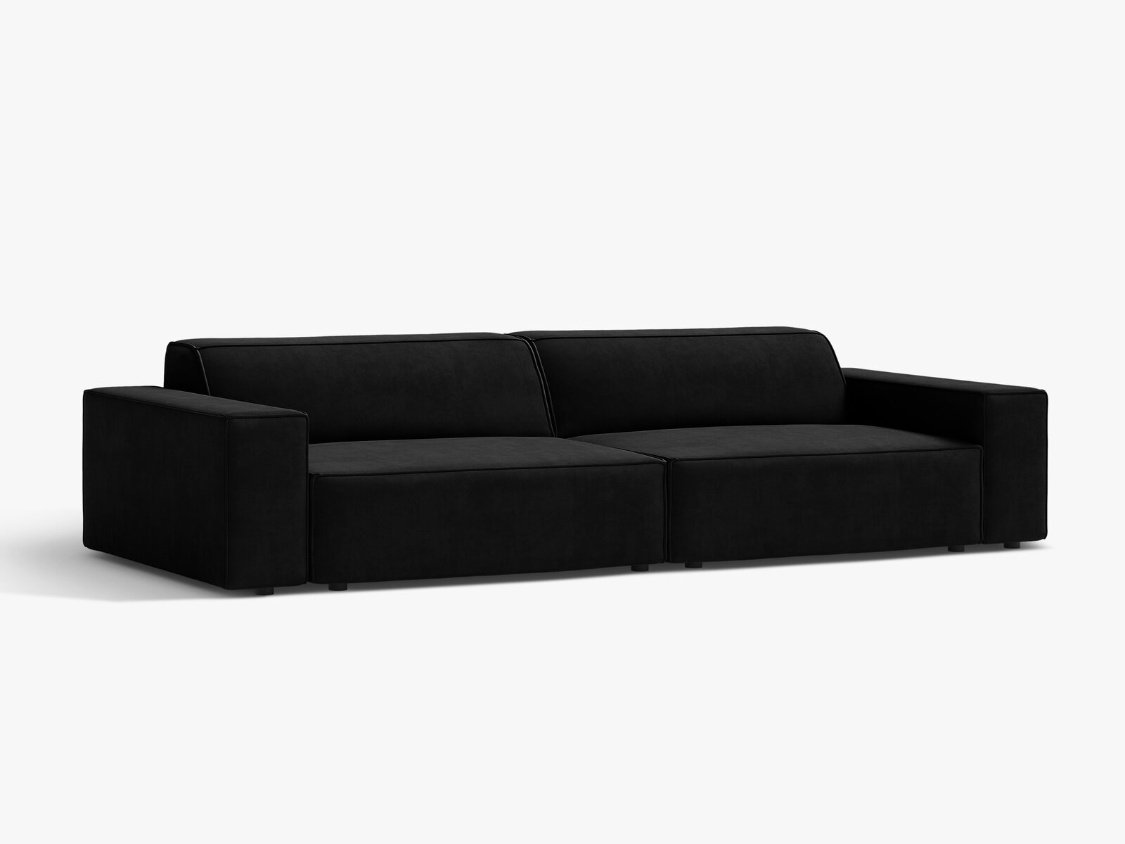 Micadoni Sofa Jodie 4-Sitzer Samt Venus Schwarz