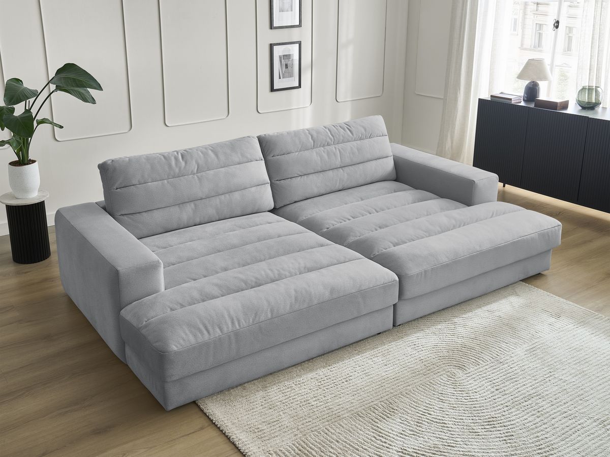 Bobochic Sierra Sofa 4-Sitzer Samt Hellgrau