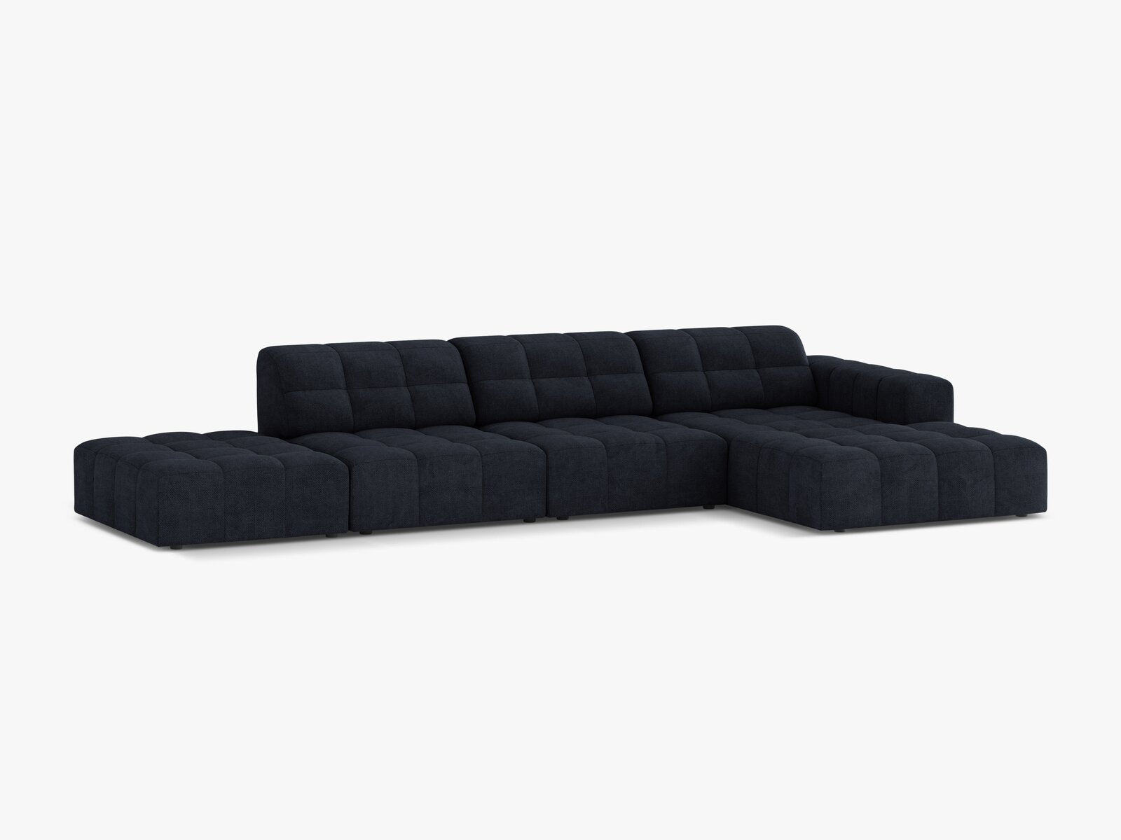 Micadoni Ecksofa Jennifer 5-Sitzer Rechts Chenille Eden Marineblau