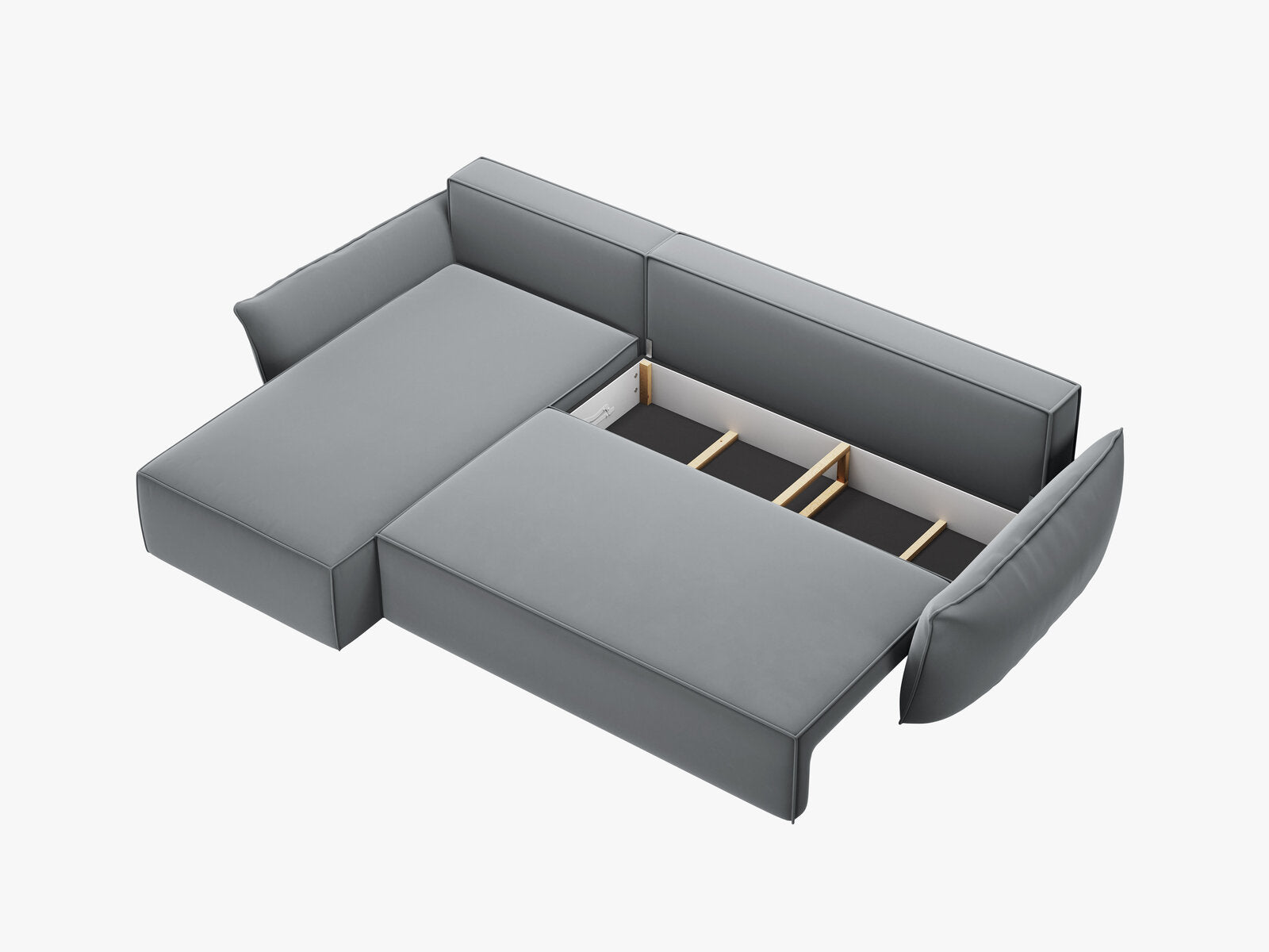 Micadoni Kaelle Ecksofa 4-Sitzer mit Schlaffunktion Links Samt Bluvel Grau