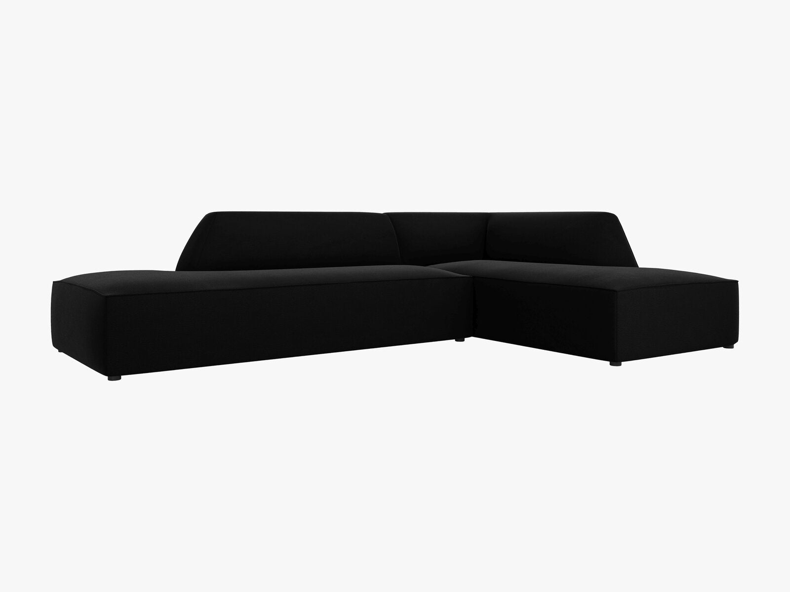 Micadoni Ecksofa Ruby 4-Sitzer Rechts Samt Salvador Schwarz