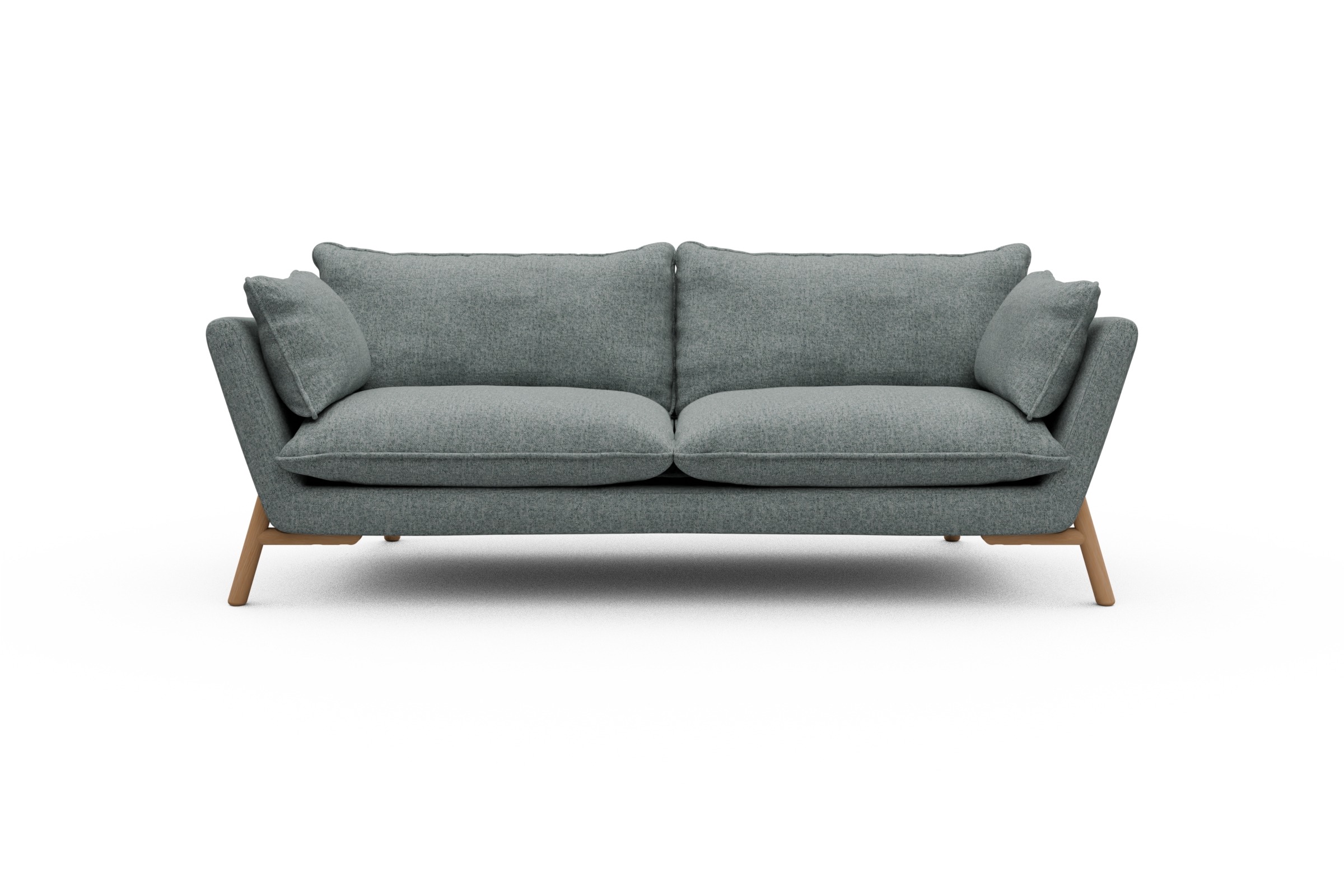 Skandi Home Sofa Emil PREMIUM 3-Sitzer Beinfarbe Eiche Natur Casone-Light-Mixed-Green moebelfaktor
