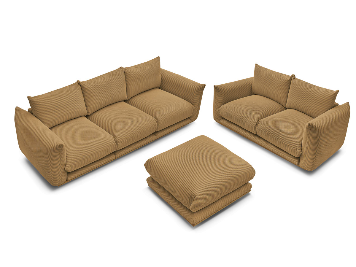 Bobochic Ernest Sofa 5-Sitzer mit Pouf Cordsamt Gelb
